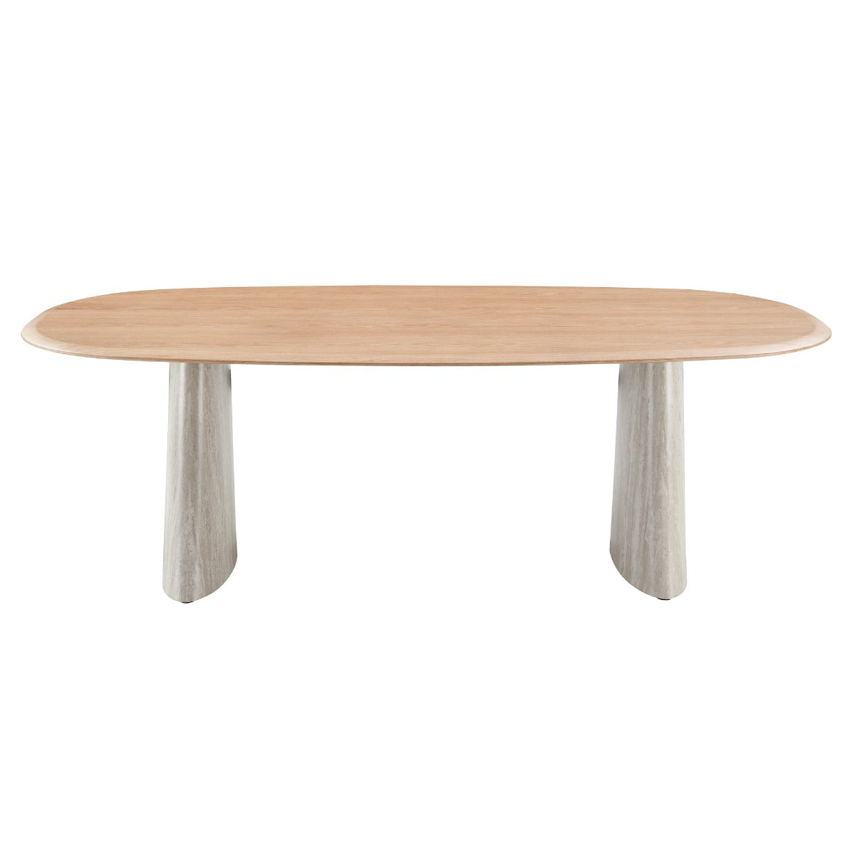 Ogin Gray Travertine Dining Table