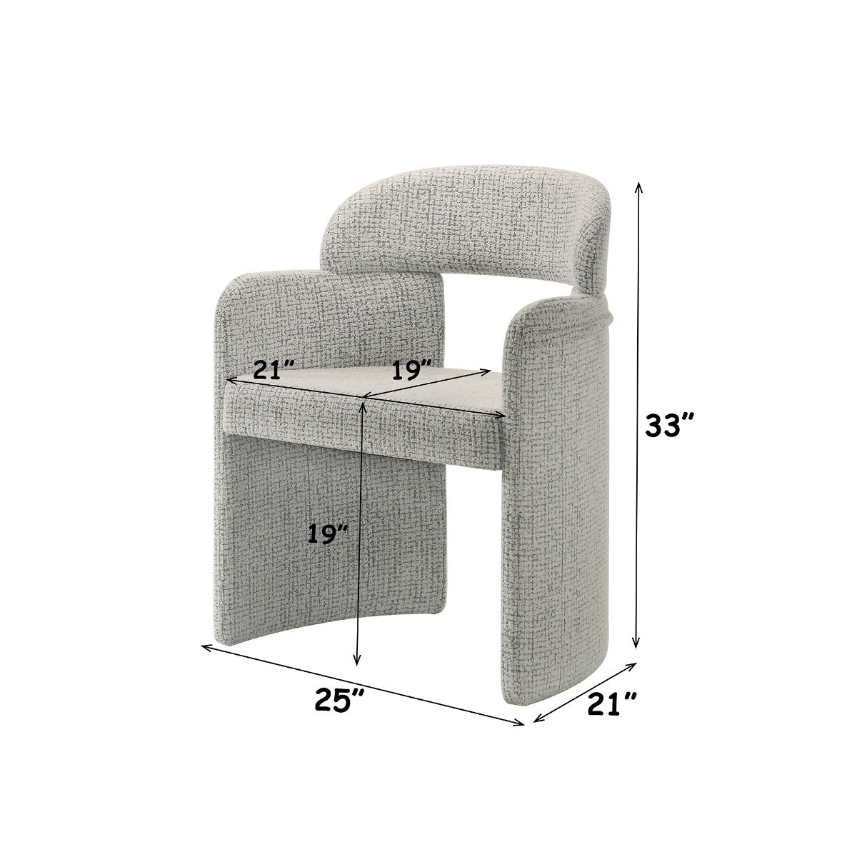 Kyree Chenille/Walnut Arm Chair (Set of 2)