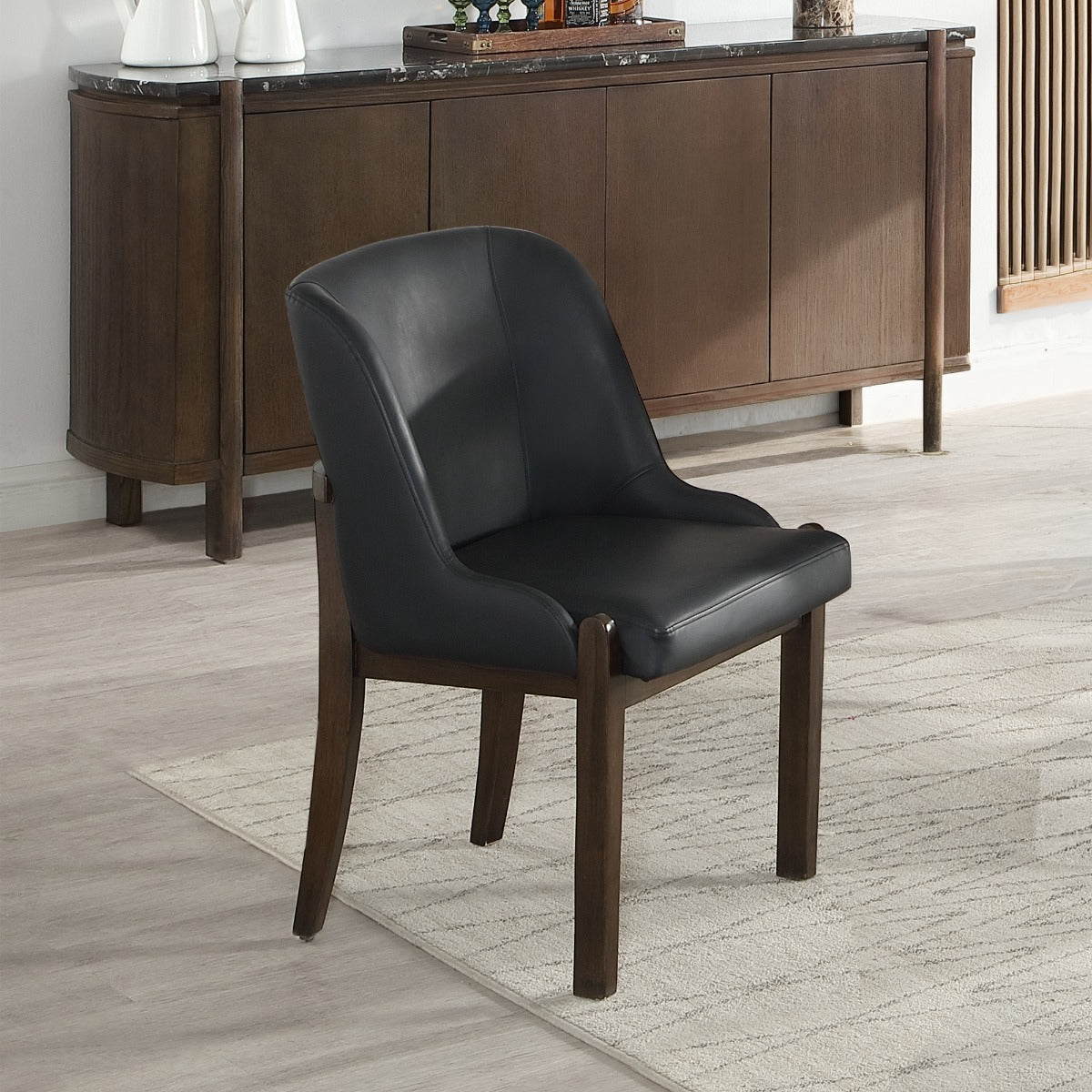 Estella Black/Walnut Side Chair (Set of 2)