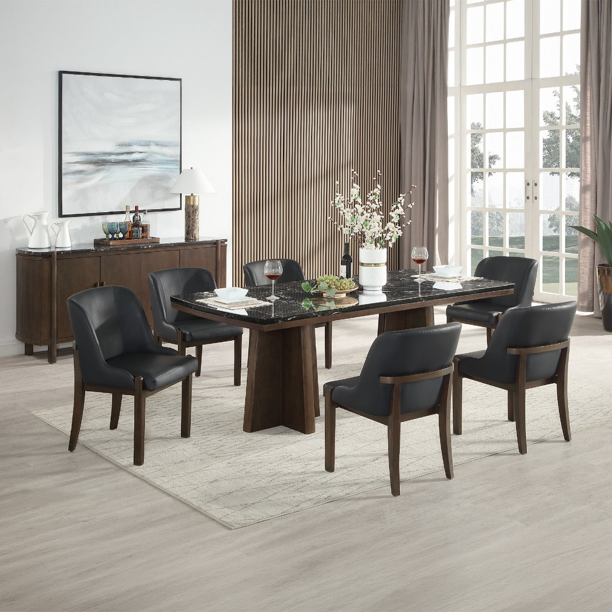 Estella Black/Walnut Side Chair (Set of 2)