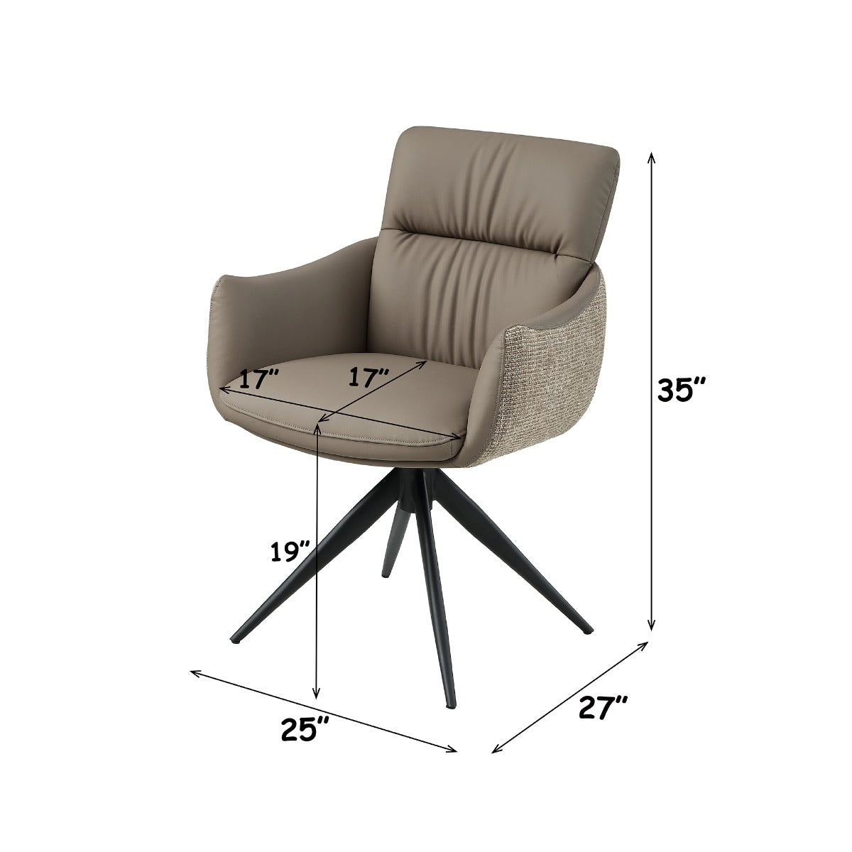 Branson Black Chair W/Swivel (Set-2)