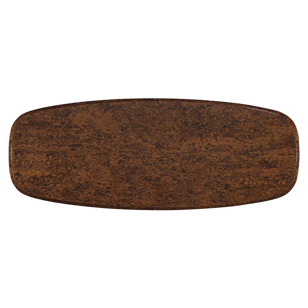 Jamonica Glossy Wood Grain Top/Gold Dining Table