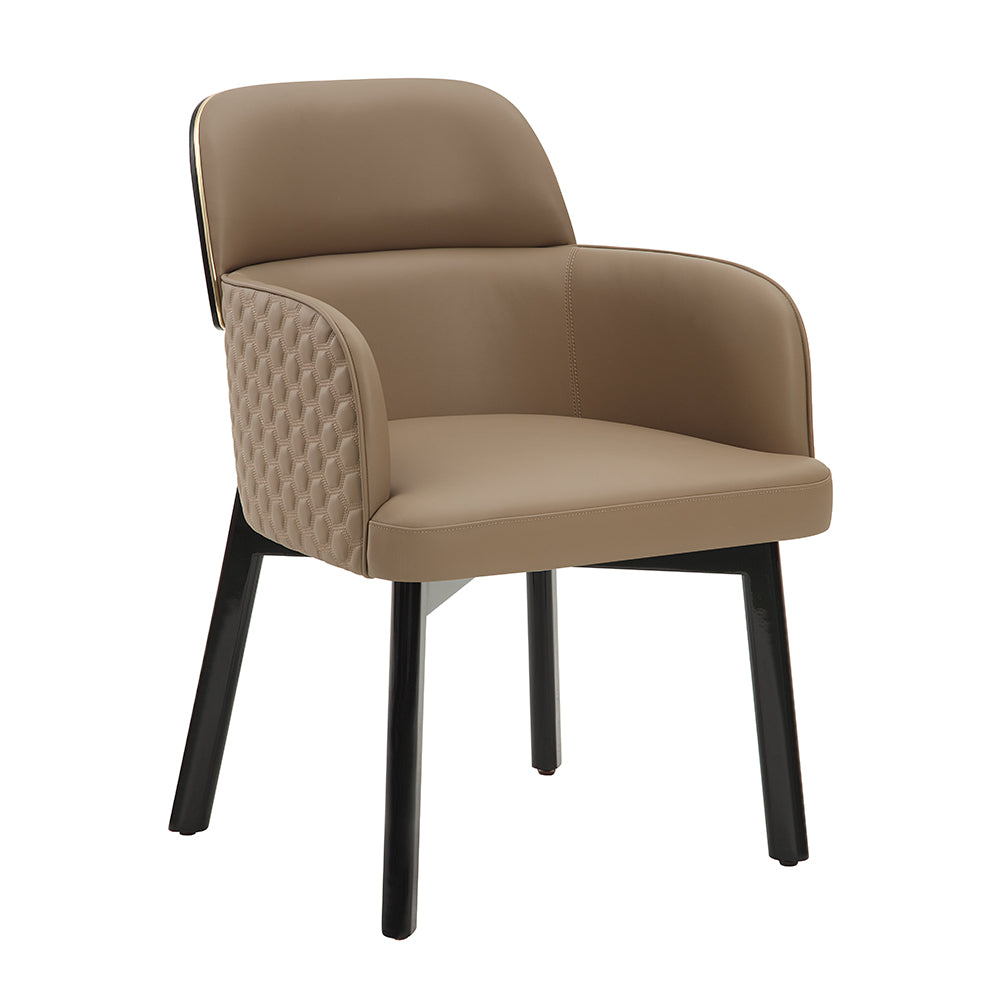 Jamonica Latte Leatherette/Black Arm Chair