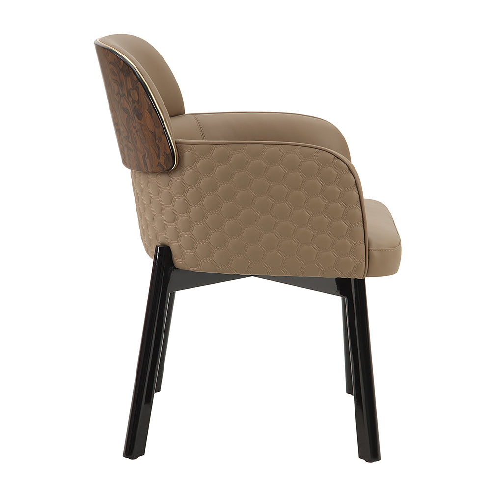 Jamonica Latte Leatherette/Black Arm Chair