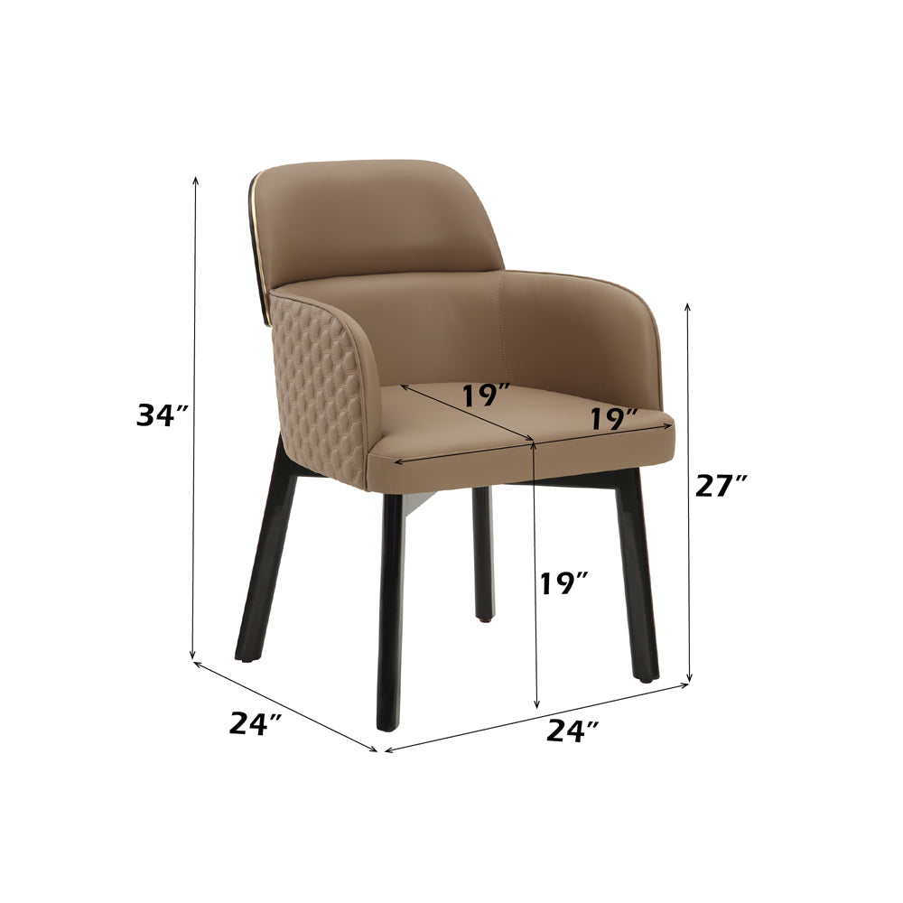 Jamonica Latte Leatherette/Black Arm Chair