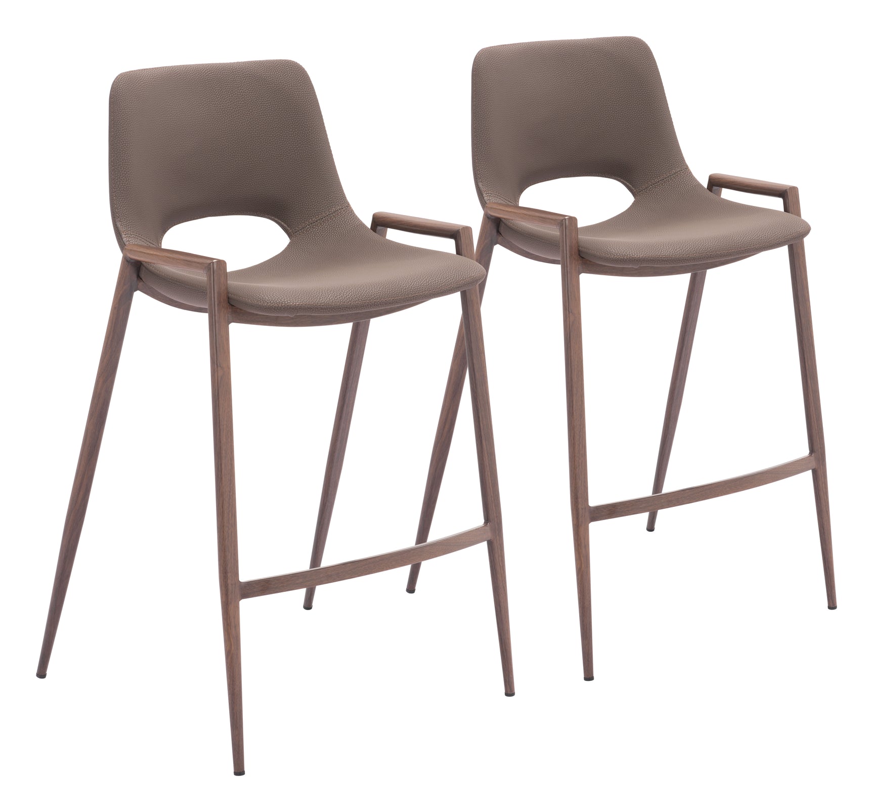 Desi Brown & Walnut Counter Stool (Set of 2)