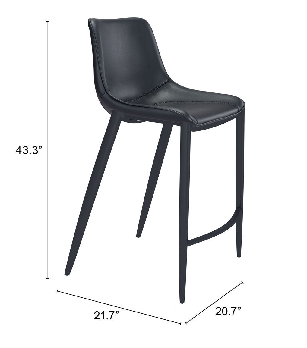 Magnus Black Barstool (Set of 2)