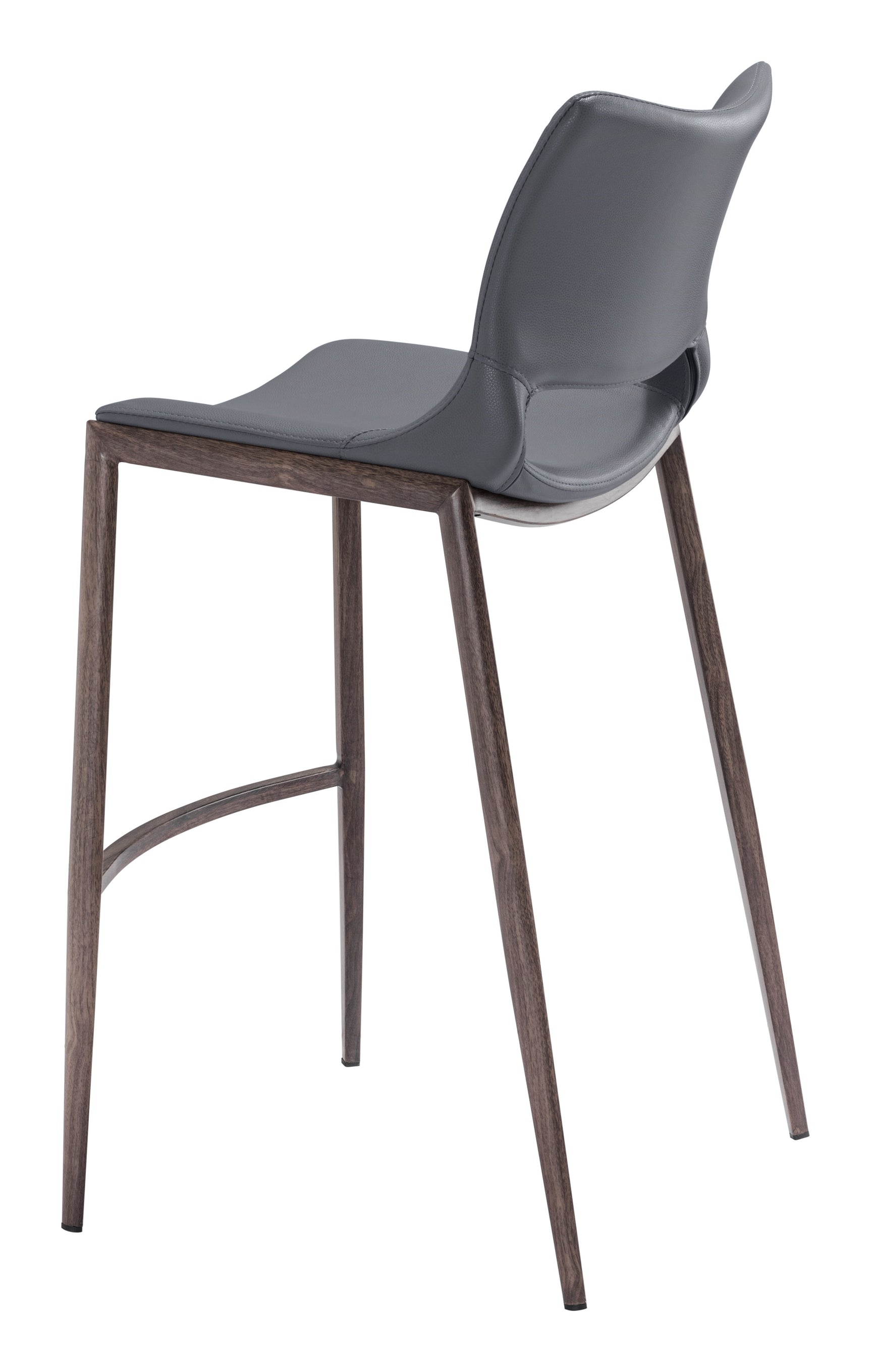 Ace Dark Gray & Walnut Barstool (Set of 2)