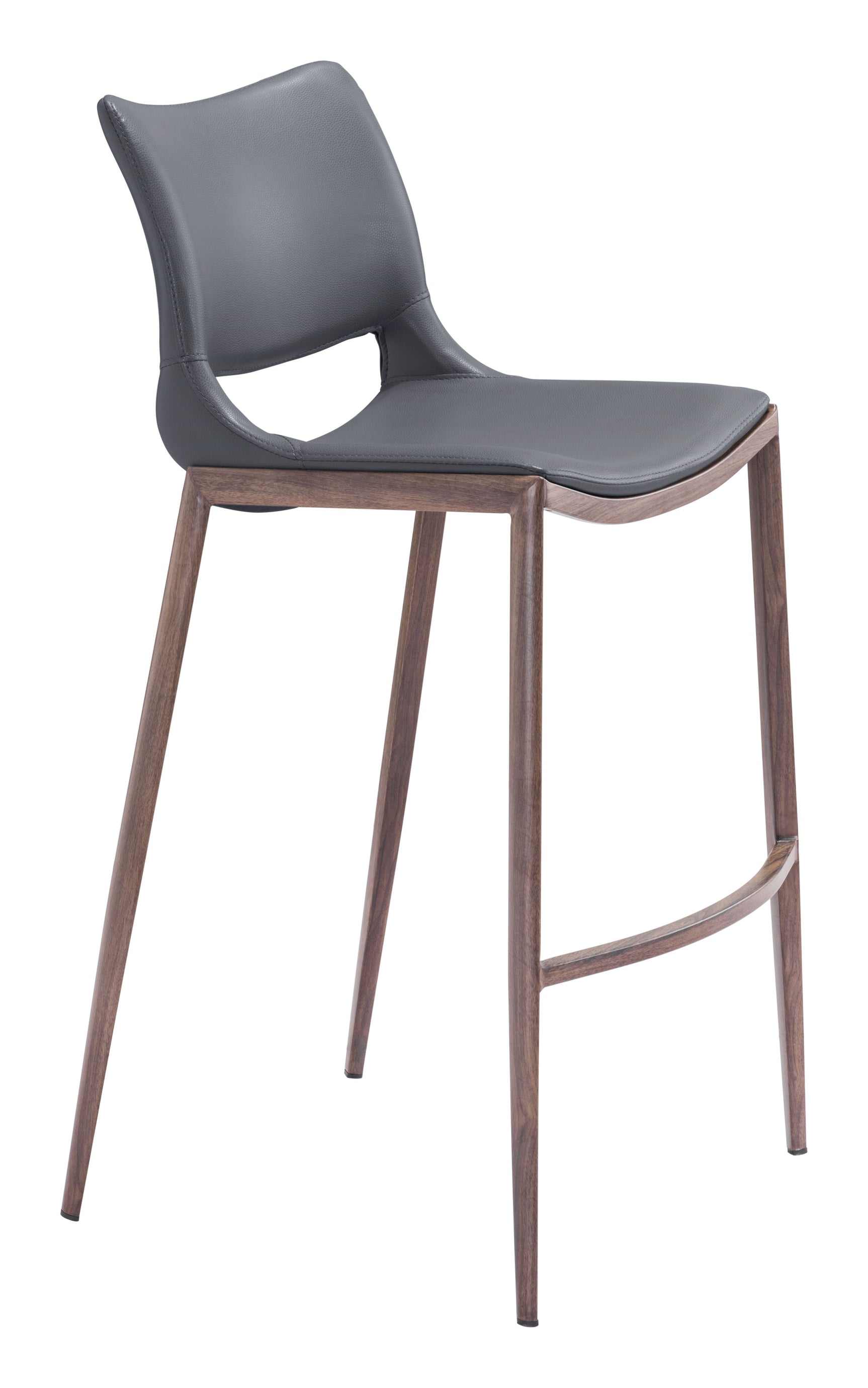 Ace Dark Gray & Walnut Barstool (Set of 2)