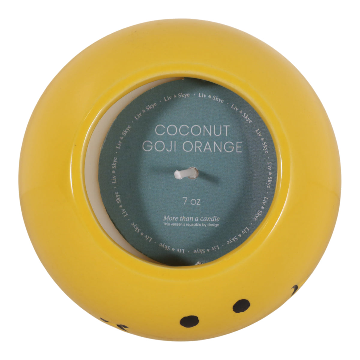 Dixonstone Yellow Coconut Goji Smiley Face Candle