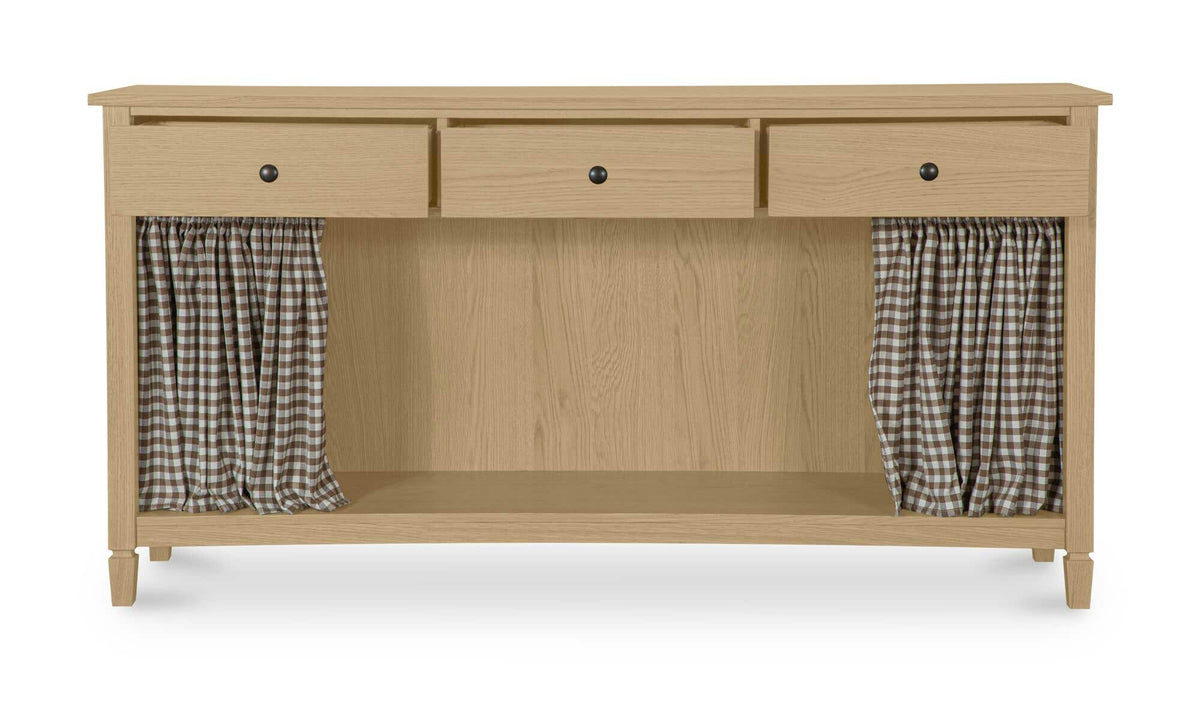 Isabelle Brown Gingham Console Table