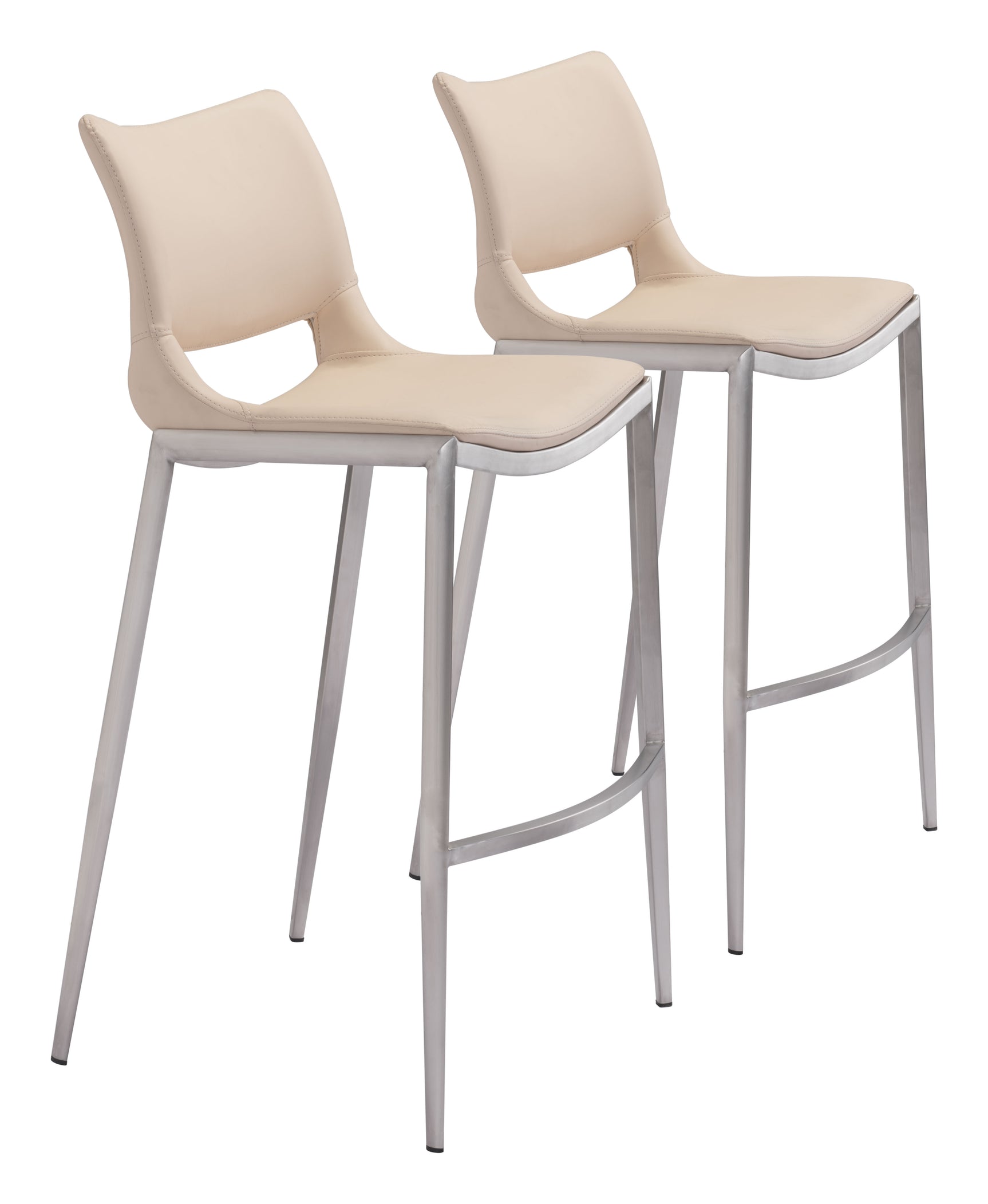 Ace Light Pink & Silver Barstool (Set of 2)