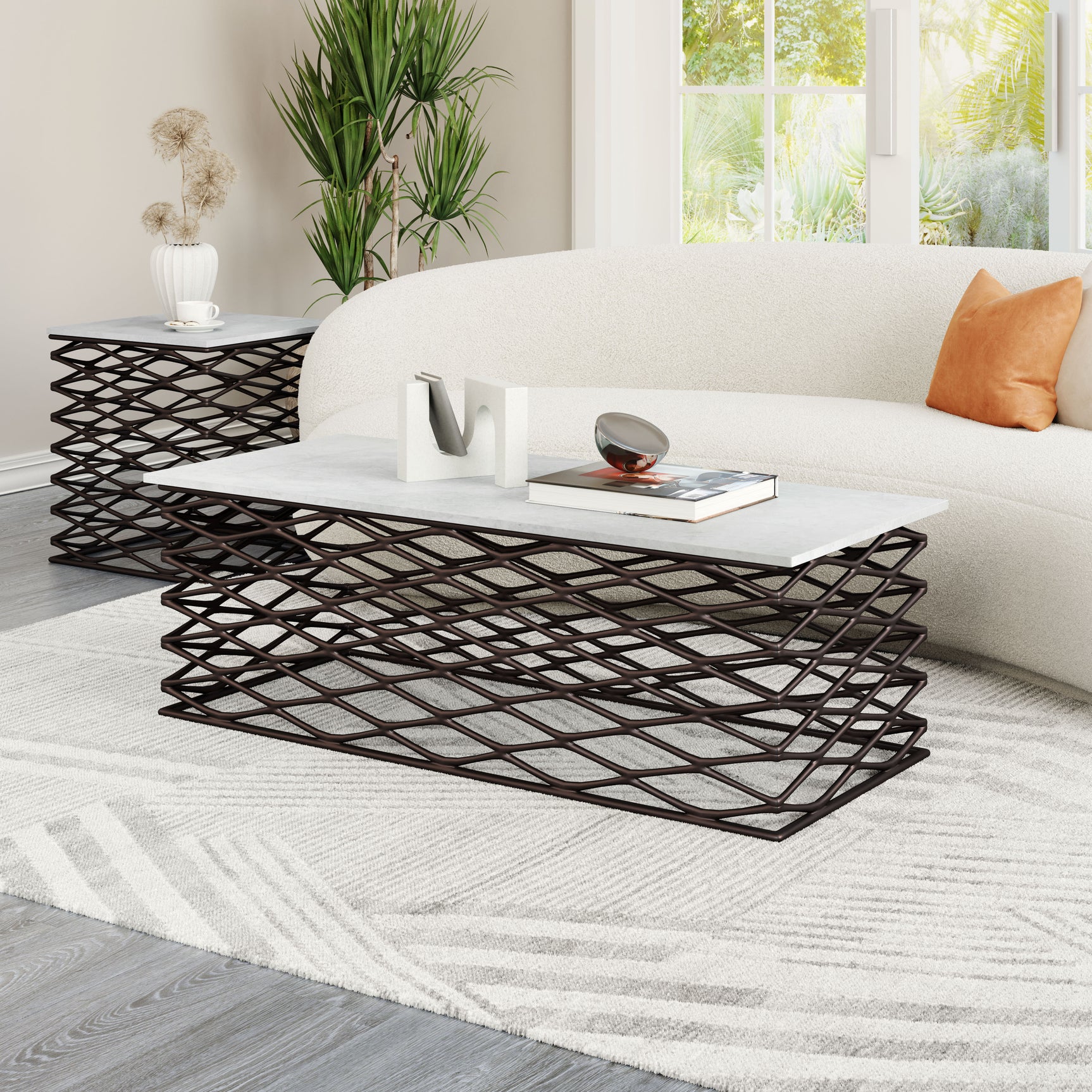 Duchess White & Antique Bronze Coffee Table