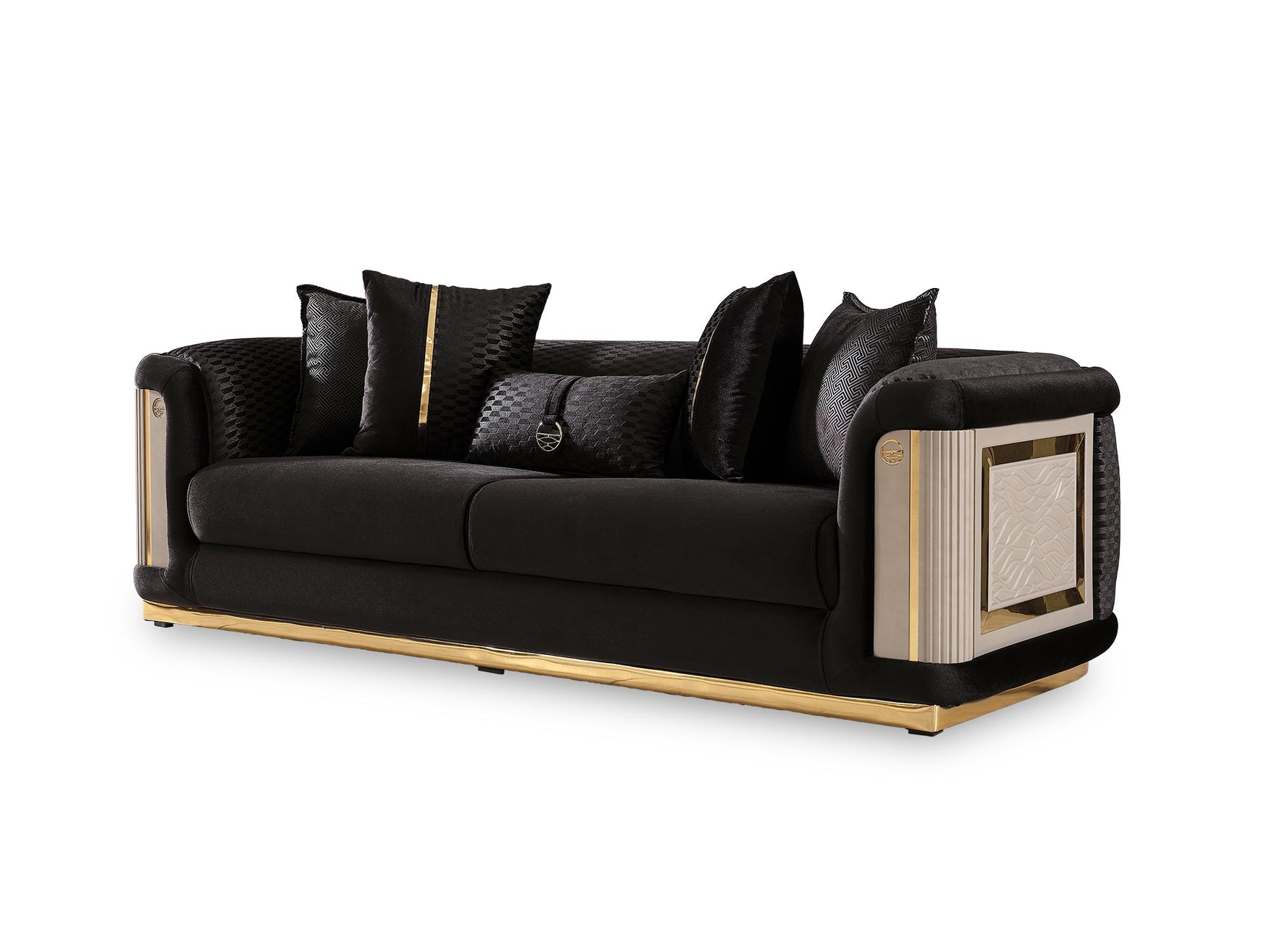 Elegance Black 3-pieces (Sofa & Loveseat & Chair) Living Room Set