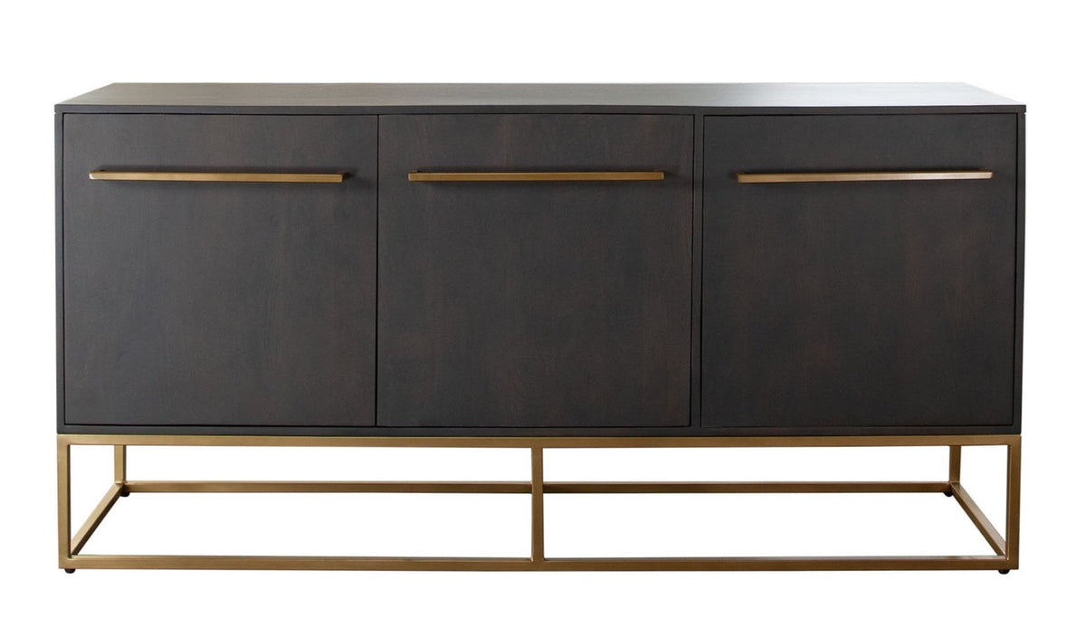 Encore Grey Oak Metal Sideboard - Ornate Home