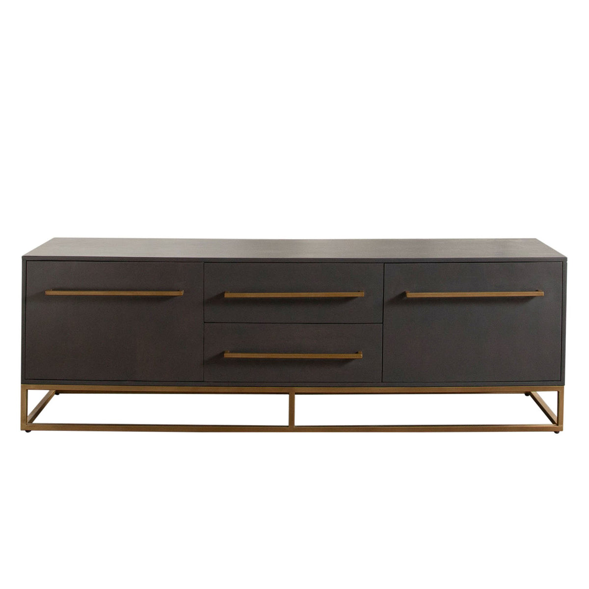 Encore Grey Oak Metal TV Stand - Ornate Home