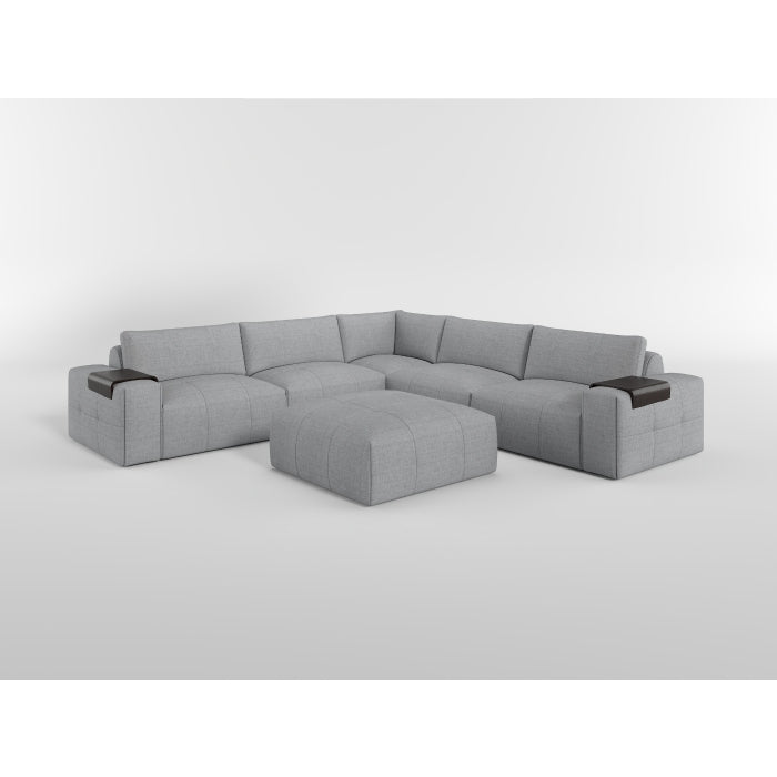 Tidal Gray Left Side Chair With One Arm