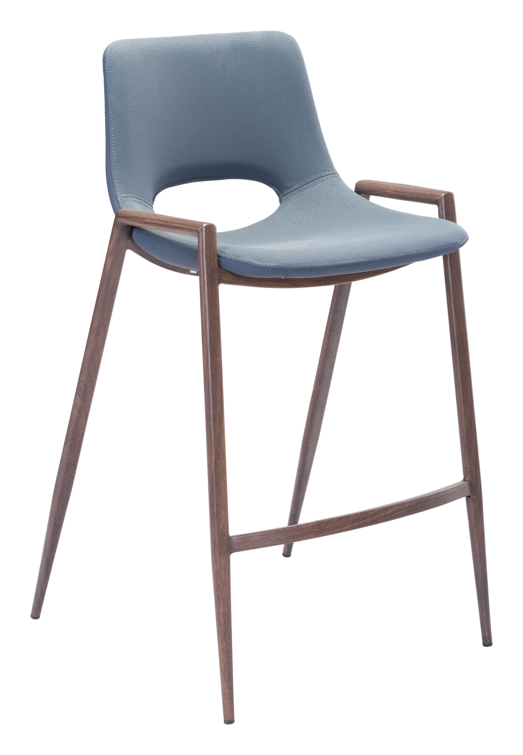 Desi Azure Gray & Walnut Counter Stool (Set of 2)