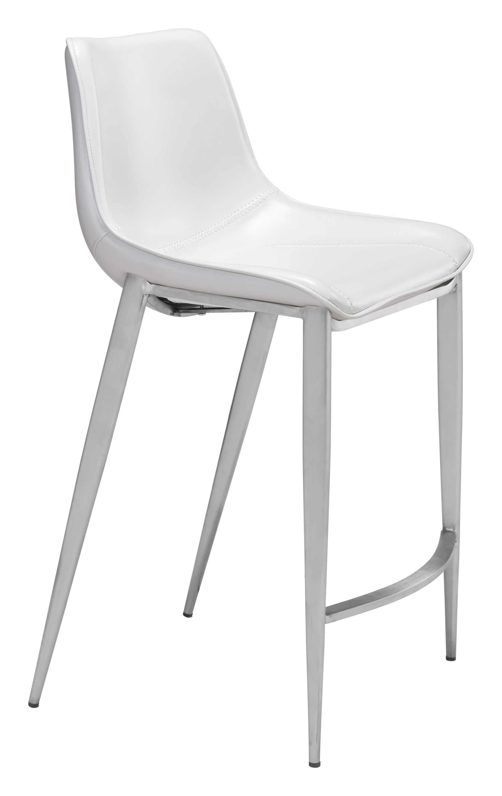 Magnus White & Silver Counter Stool (Set of 2)