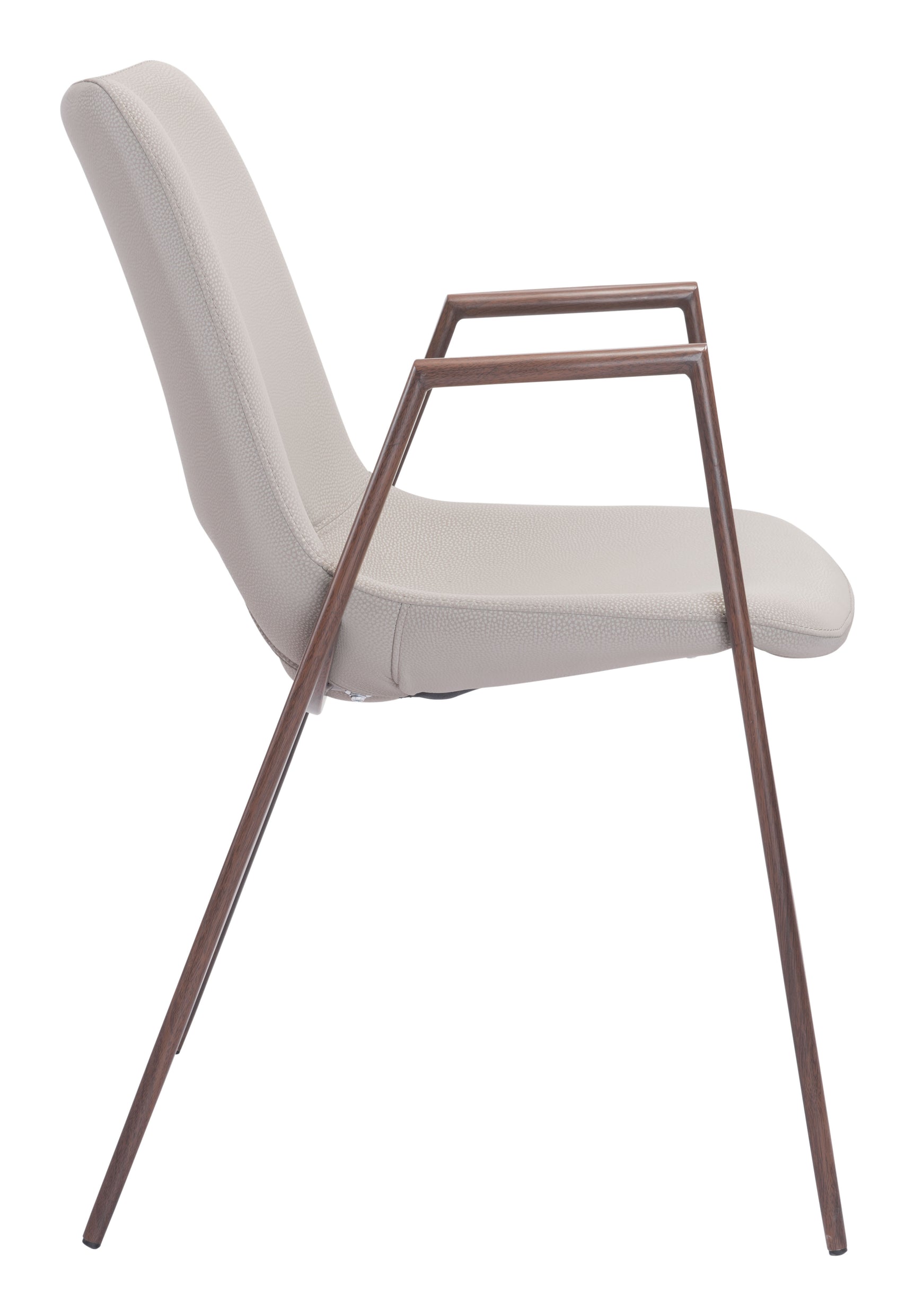 Desi Beige & Walnut Dining Chair (Set of 2)