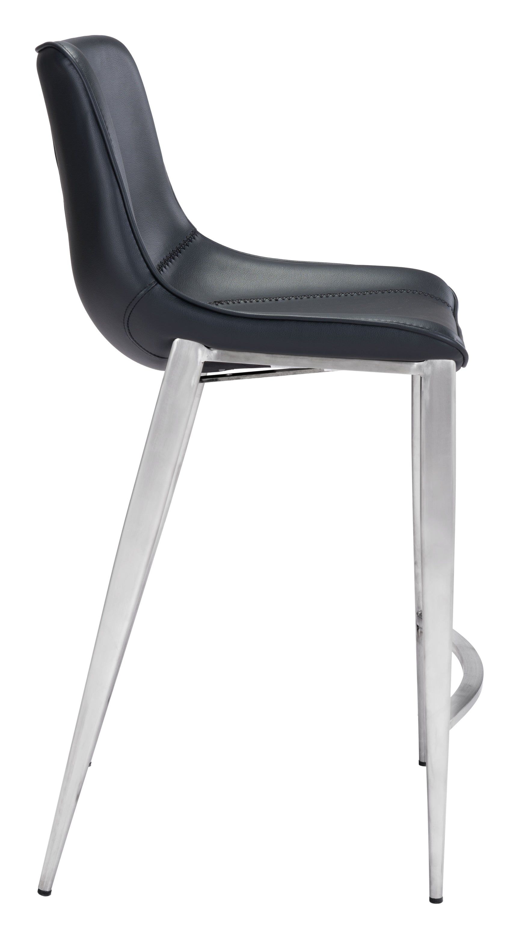 Magnus Black & Silver Counter Stool (Set of 2)