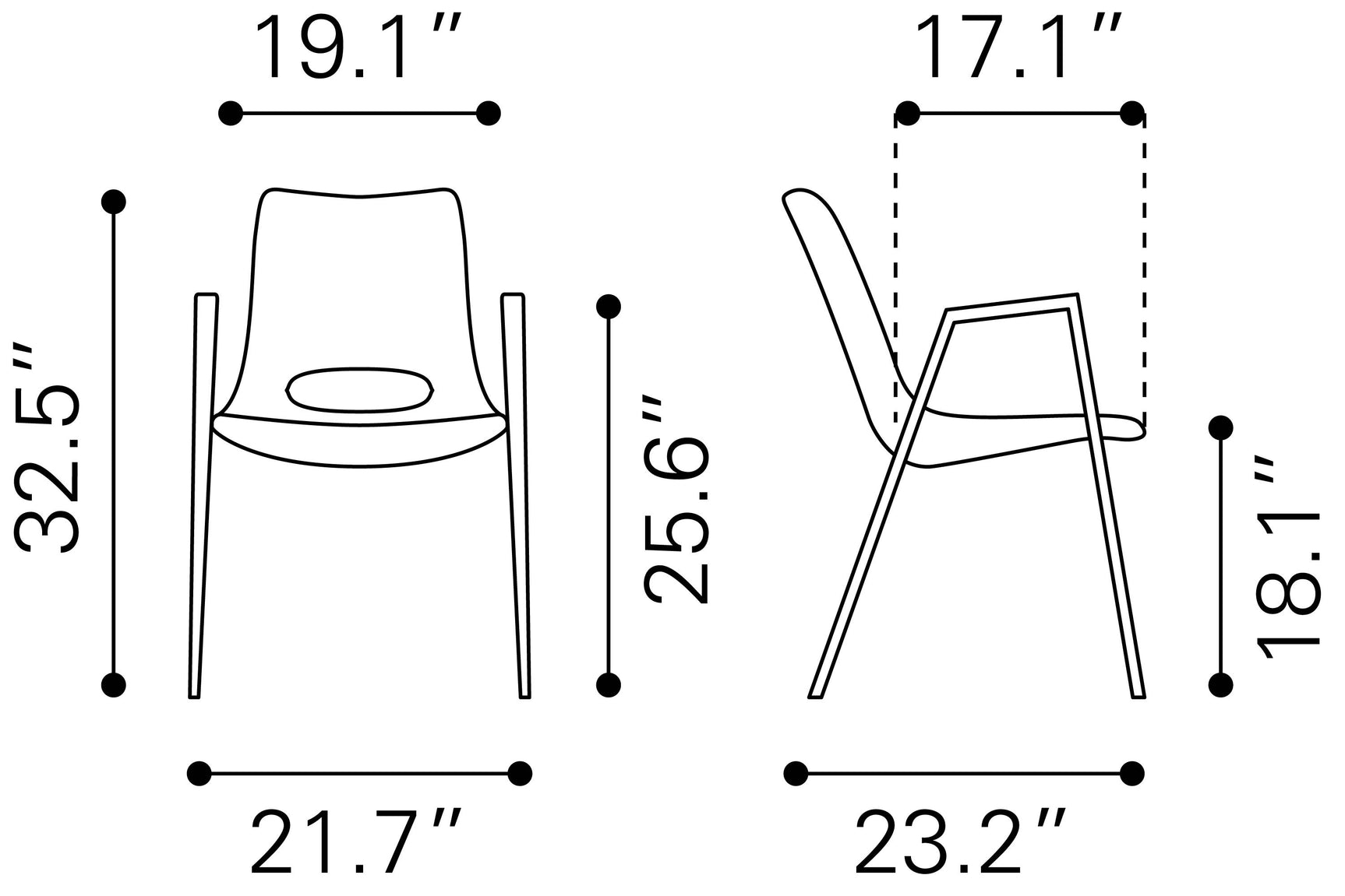 Desi Black & Walnut Dining Chair (Set of 2)
