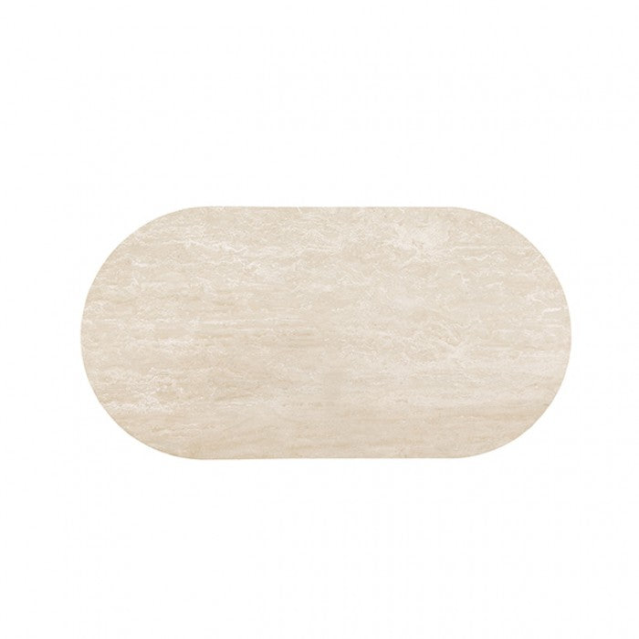 Alvik Dark Walnut/Light Beige Oval Coffee Table