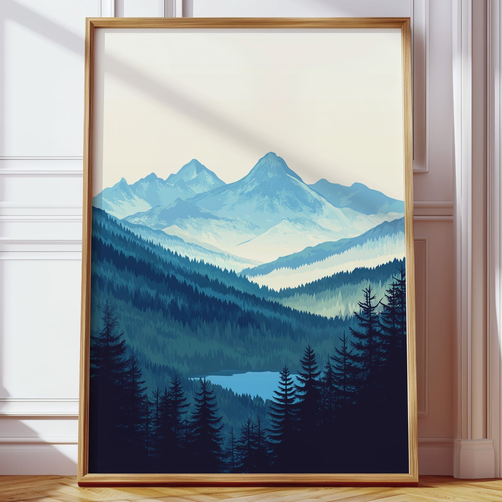 Serene Peaks - Tranquil Mountain Landscape Art