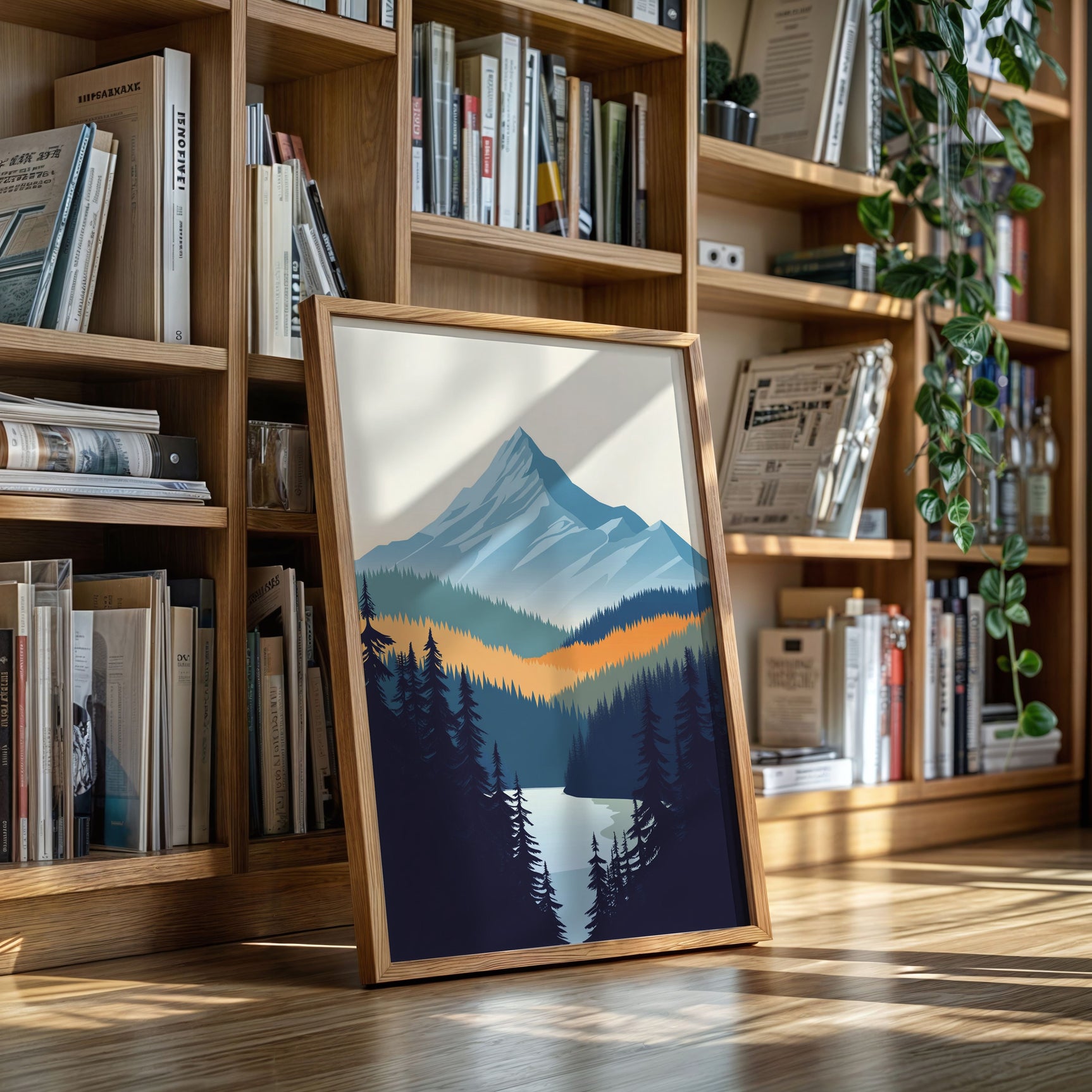 Serene Peaks - Modern Mountain Landscape Print