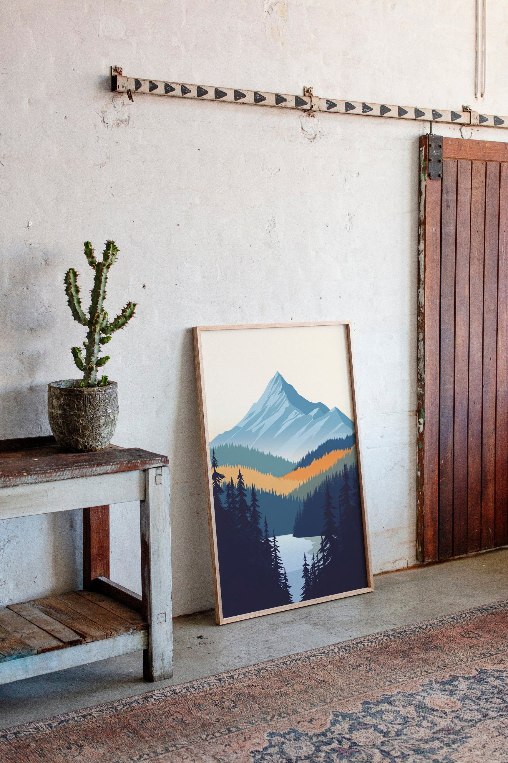 Serene Peaks - Modern Mountain Landscape Print