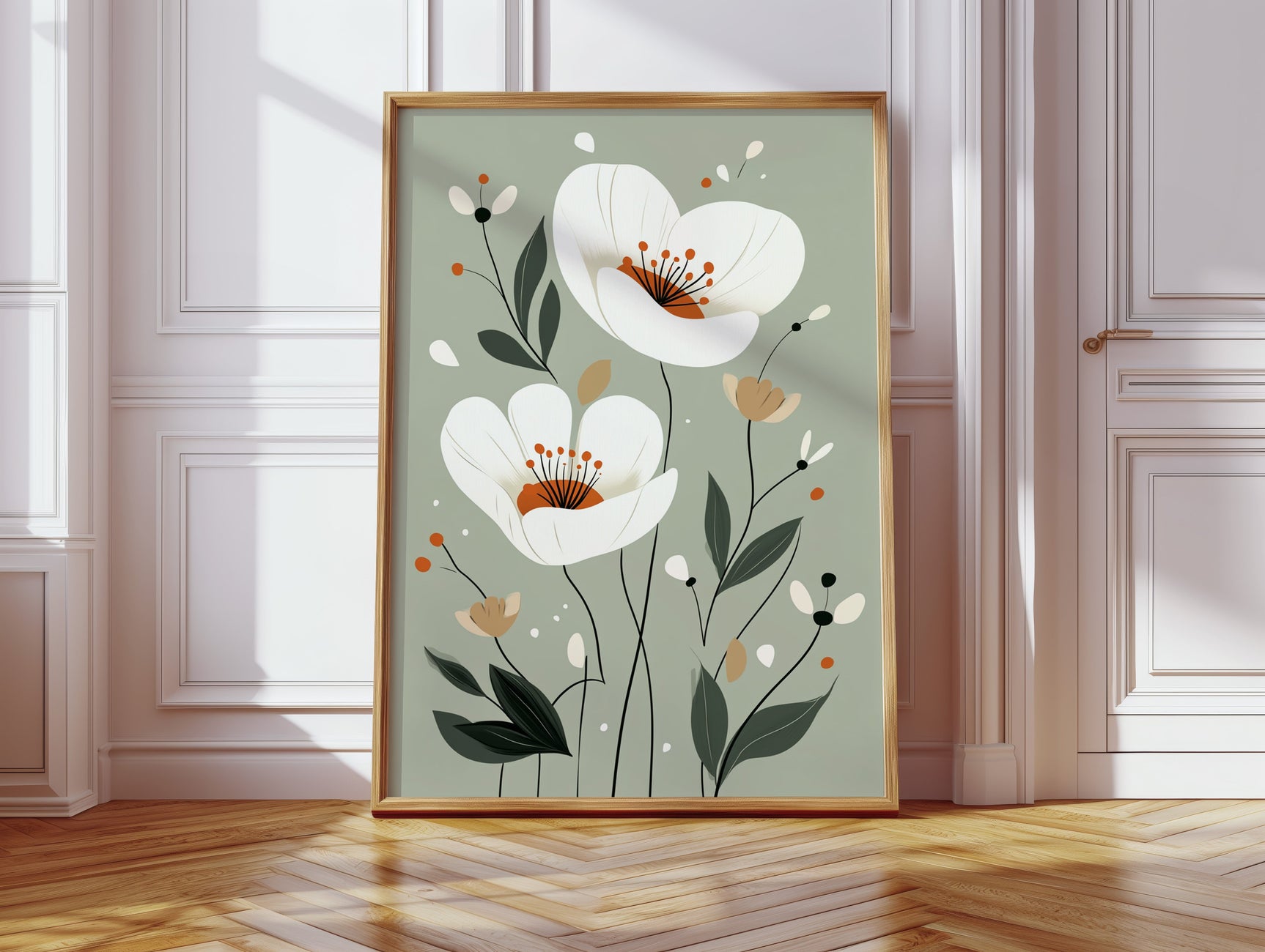 Tranquil Blossoms - Minimalist Floral Art