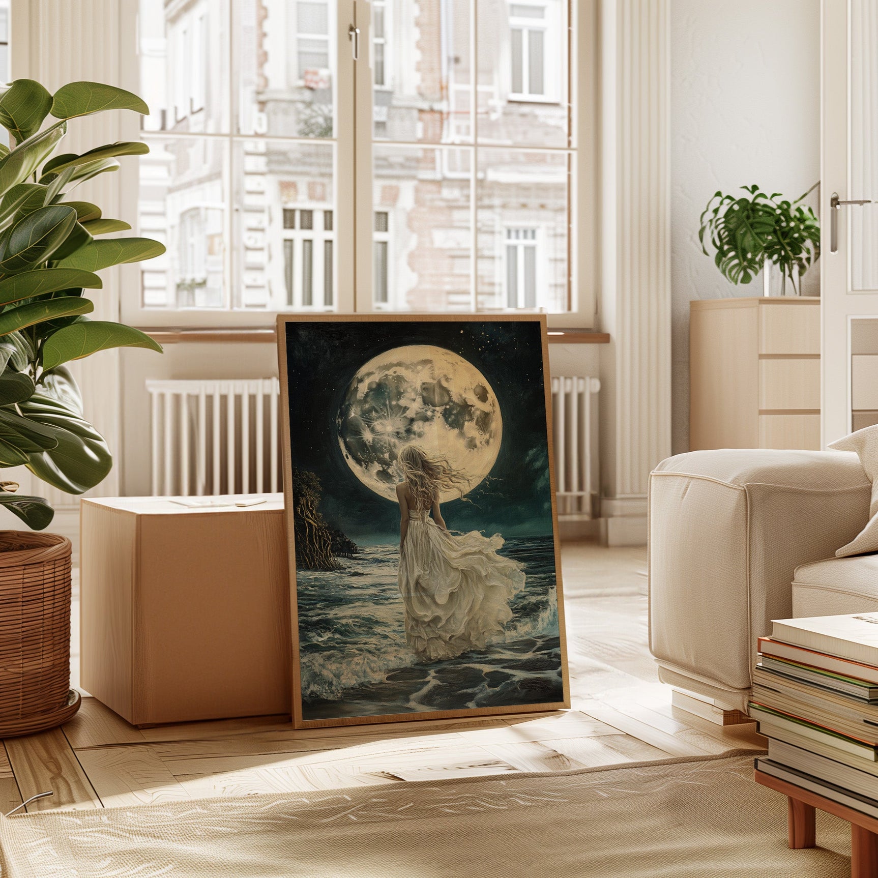 Lunar Reverie by the Sea