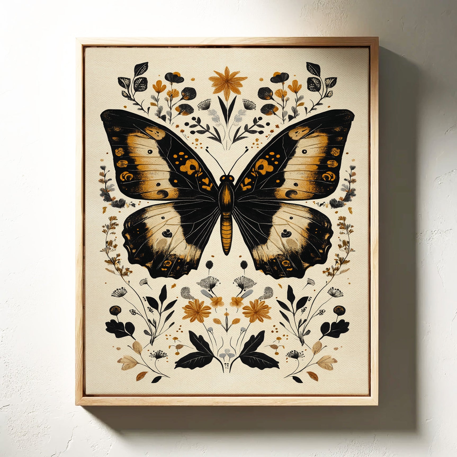 Gilded Monarch - Vintage Butterfly & Floral Art