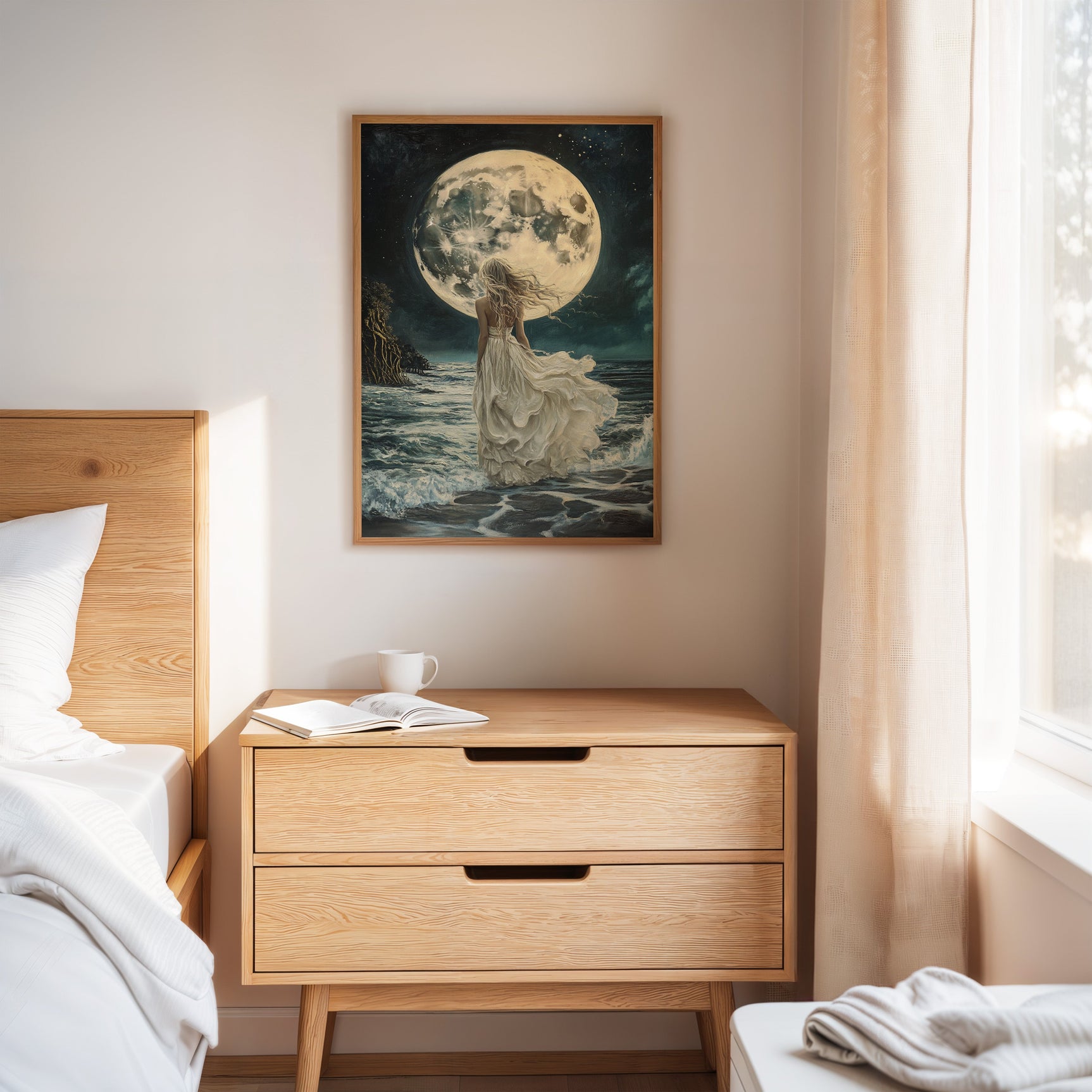 Lunar Reverie by the Sea