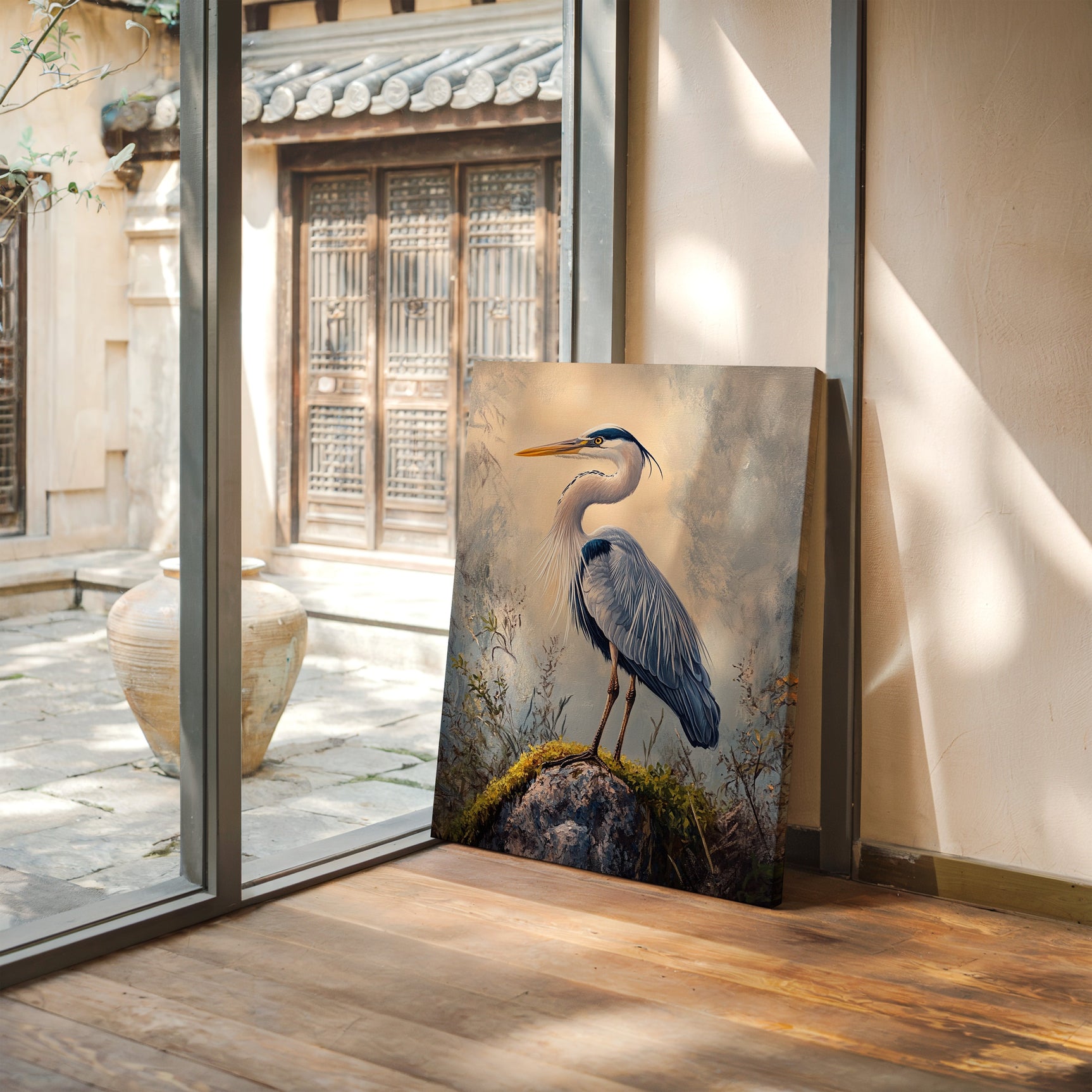 Azure Serenity Heron