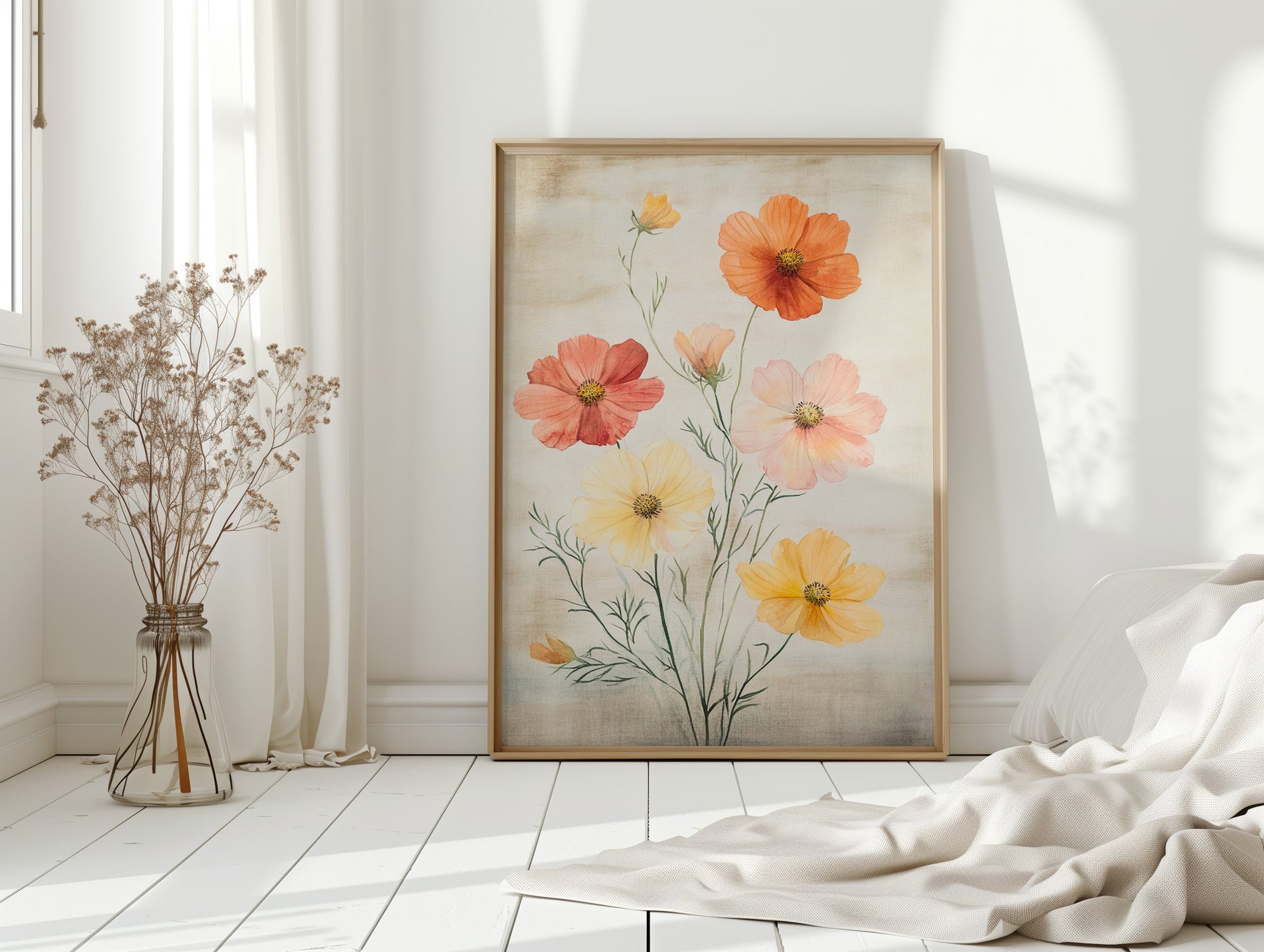 Sunlit Pastel Blossoms