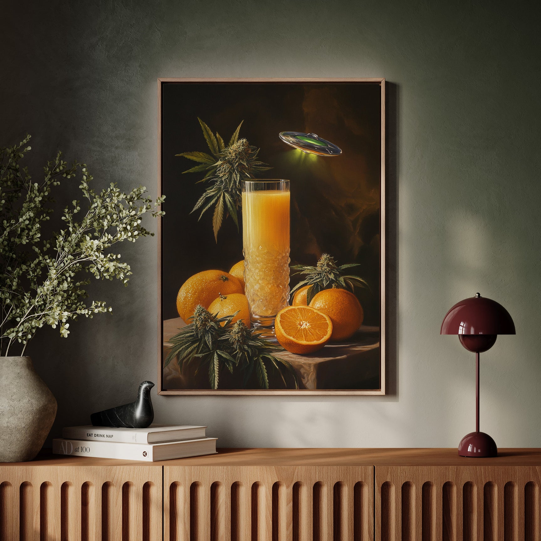 Citrus Glow Under Cosmic Light