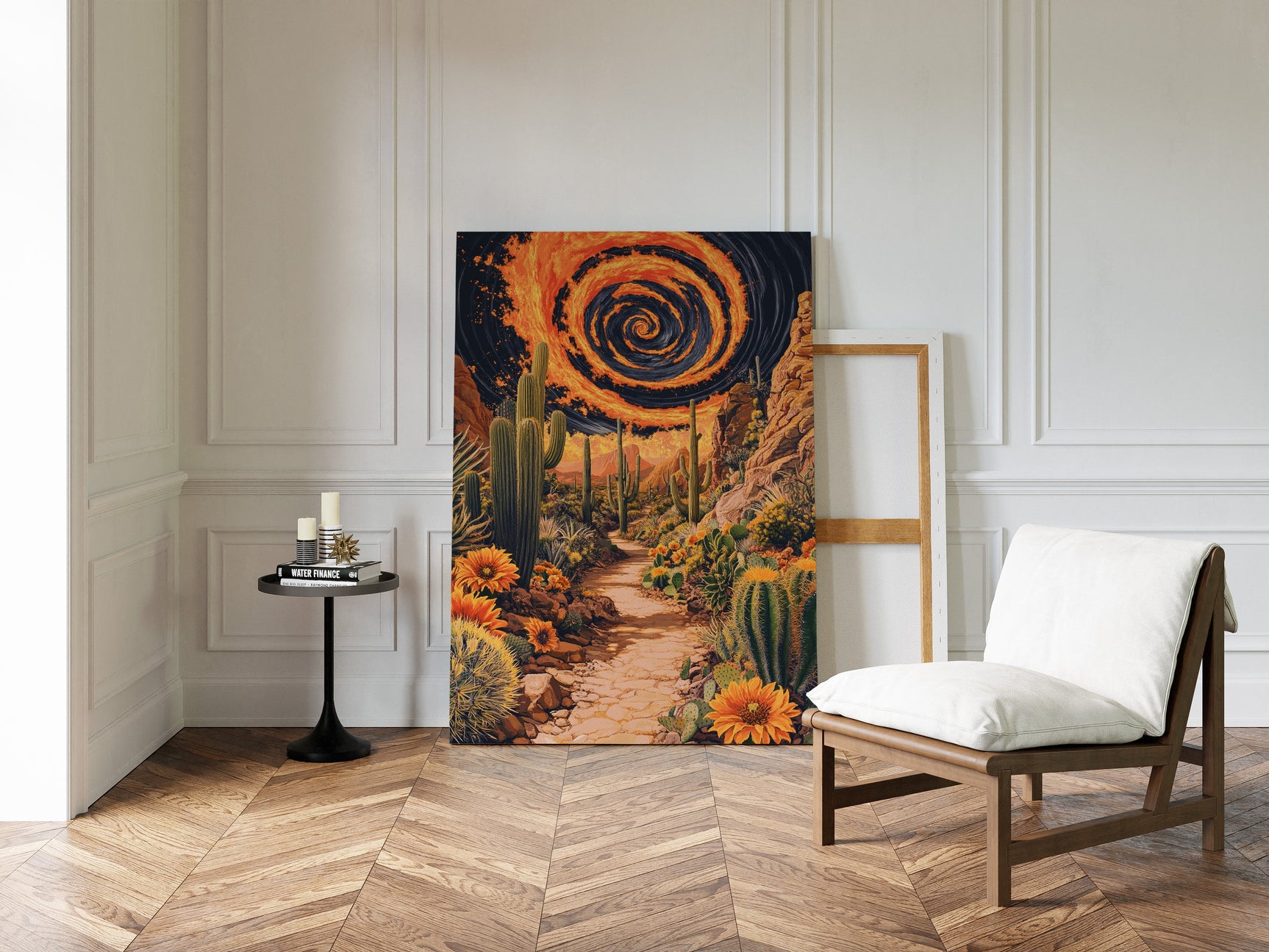 Pathway Through Fiery Blooms