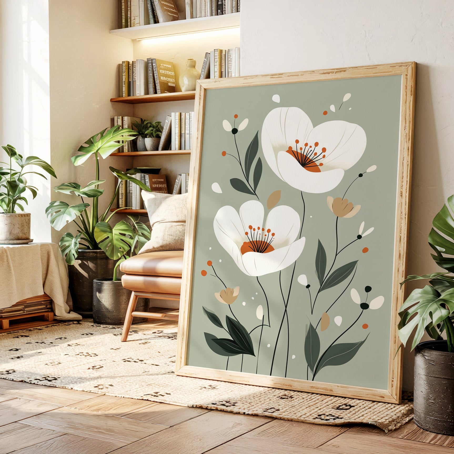 Tranquil Blossoms - Minimalist Floral Art
