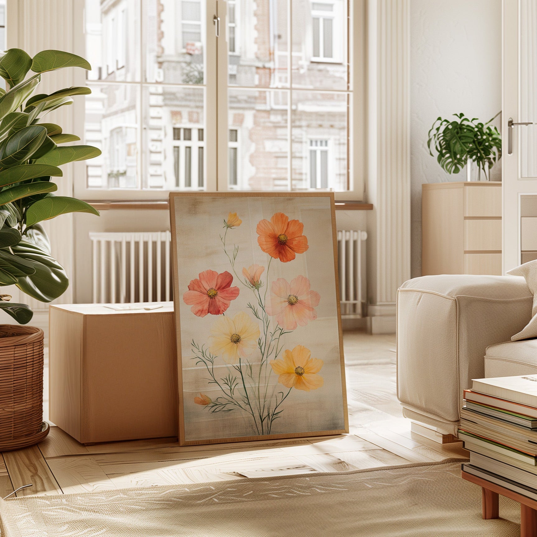 Sunlit Pastel Blossoms