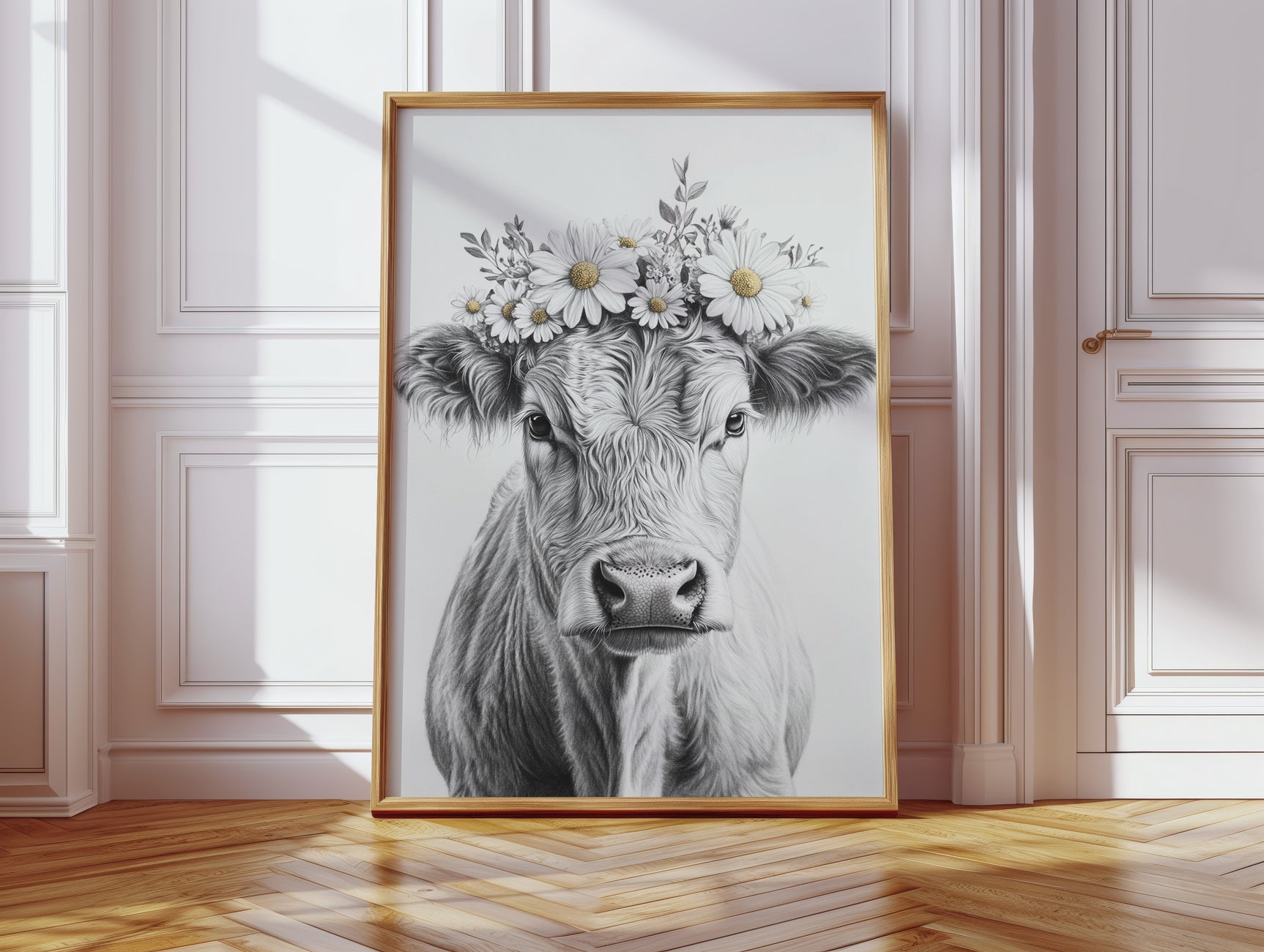 Rustic Daisy Cow