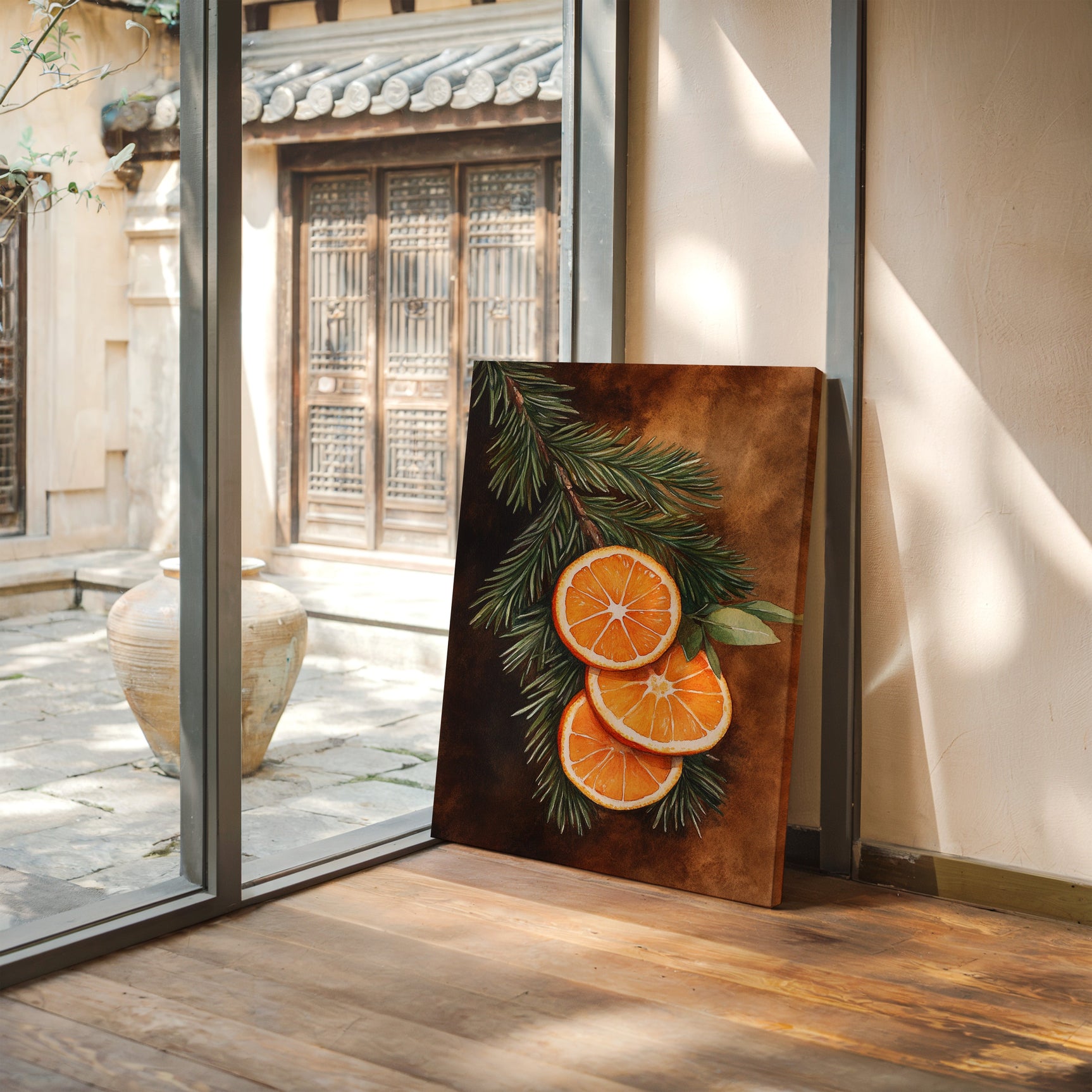 Citrus Amidst Pine Whispers