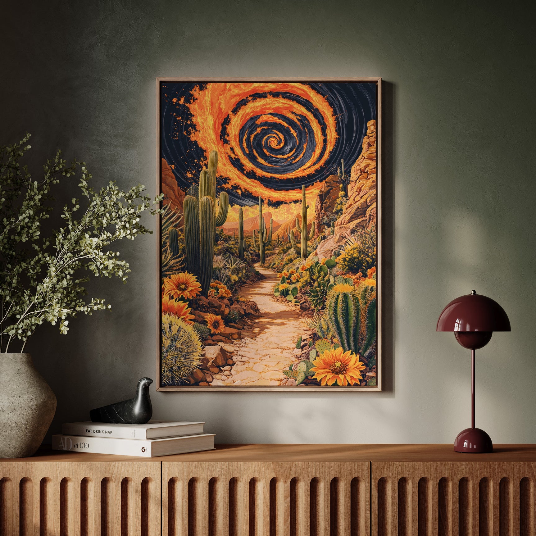 Pathway Through Fiery Blooms