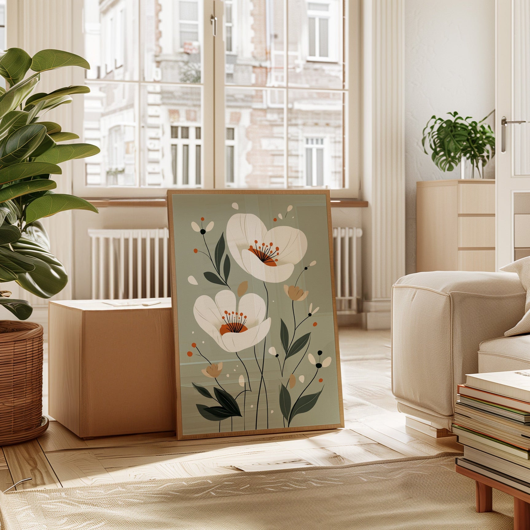Tranquil Blossoms - Minimalist Floral Art