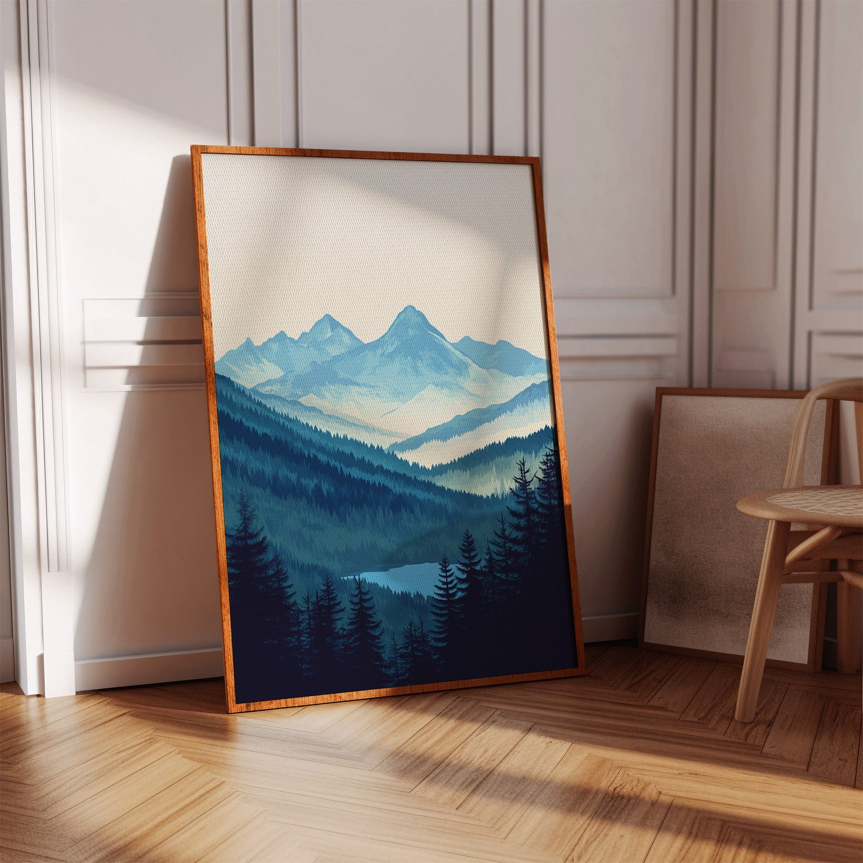 Serene Peaks - Tranquil Mountain Landscape Art