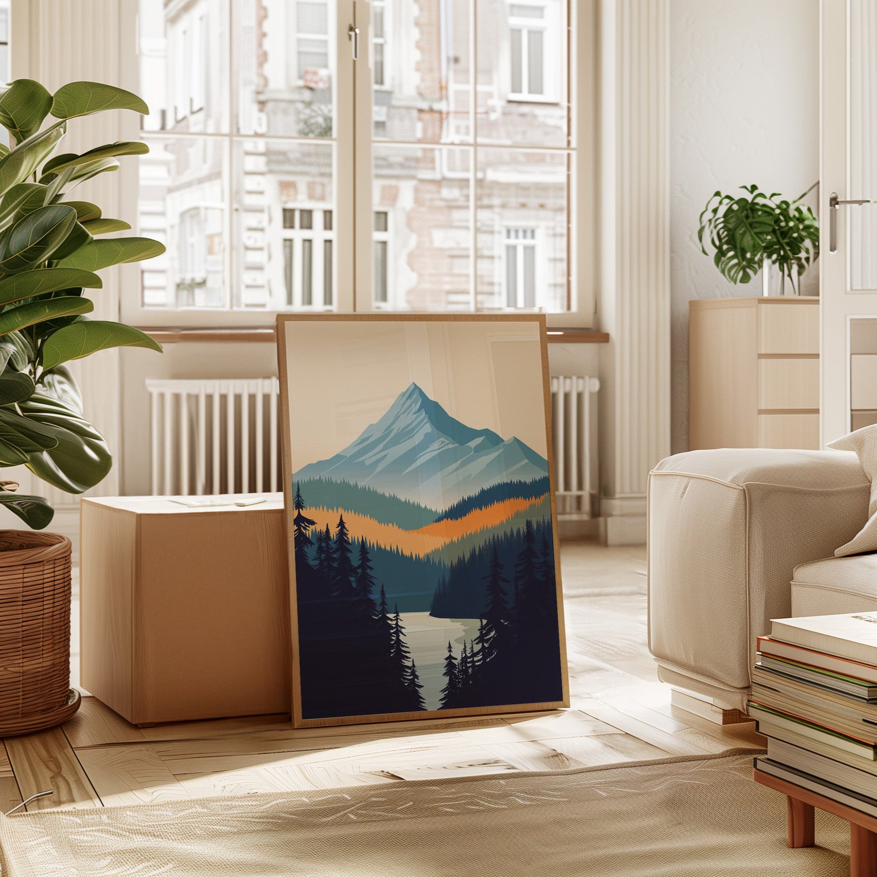 Serene Peaks - Modern Mountain Landscape Print