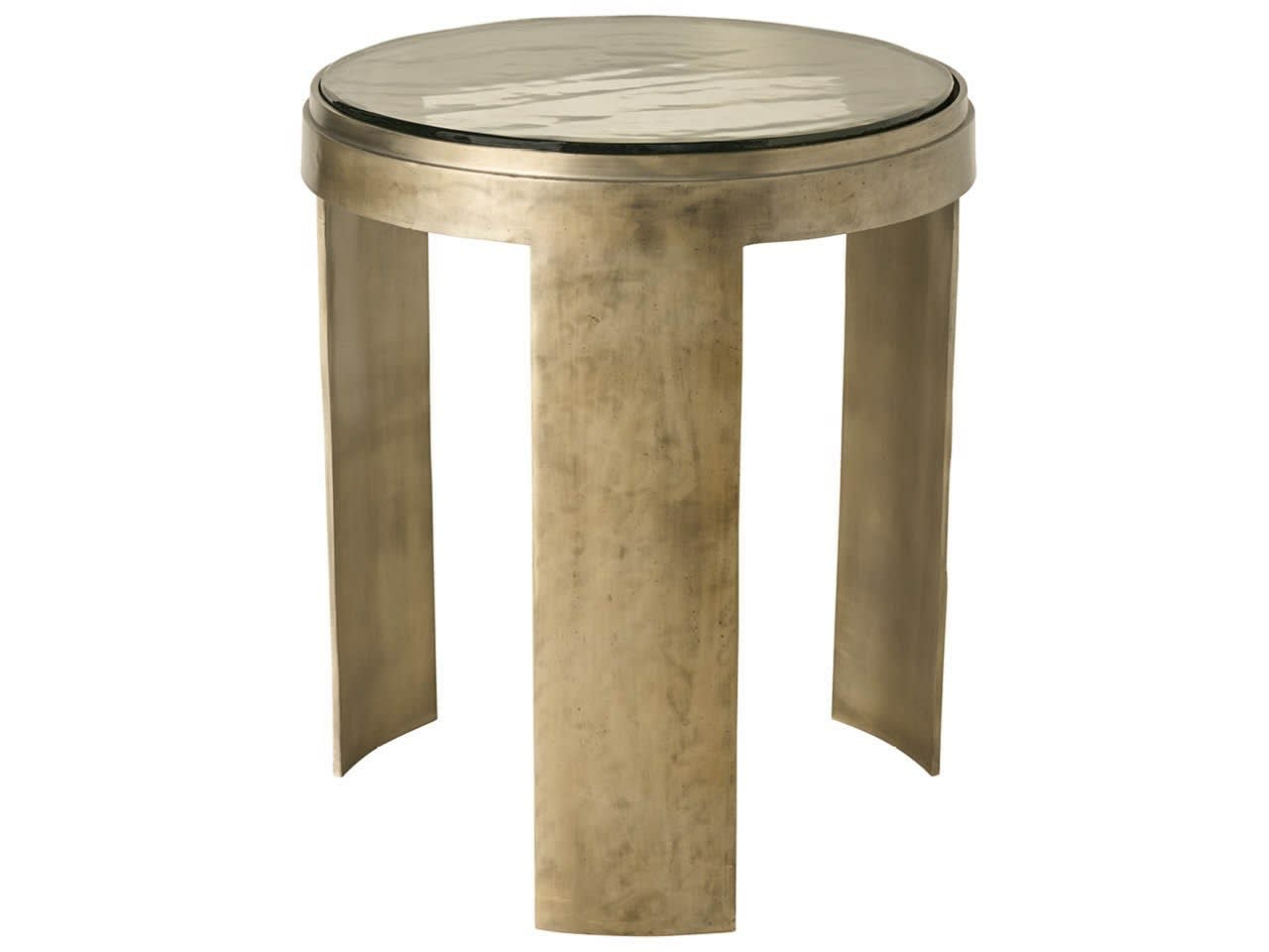 Nuvola Antique Zinc Round End Table