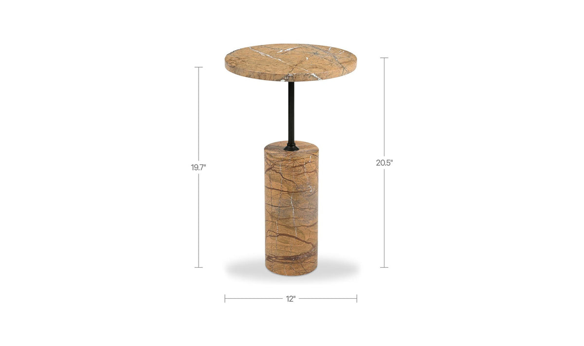 Dusk Rainforest Brown Marble Accent Table