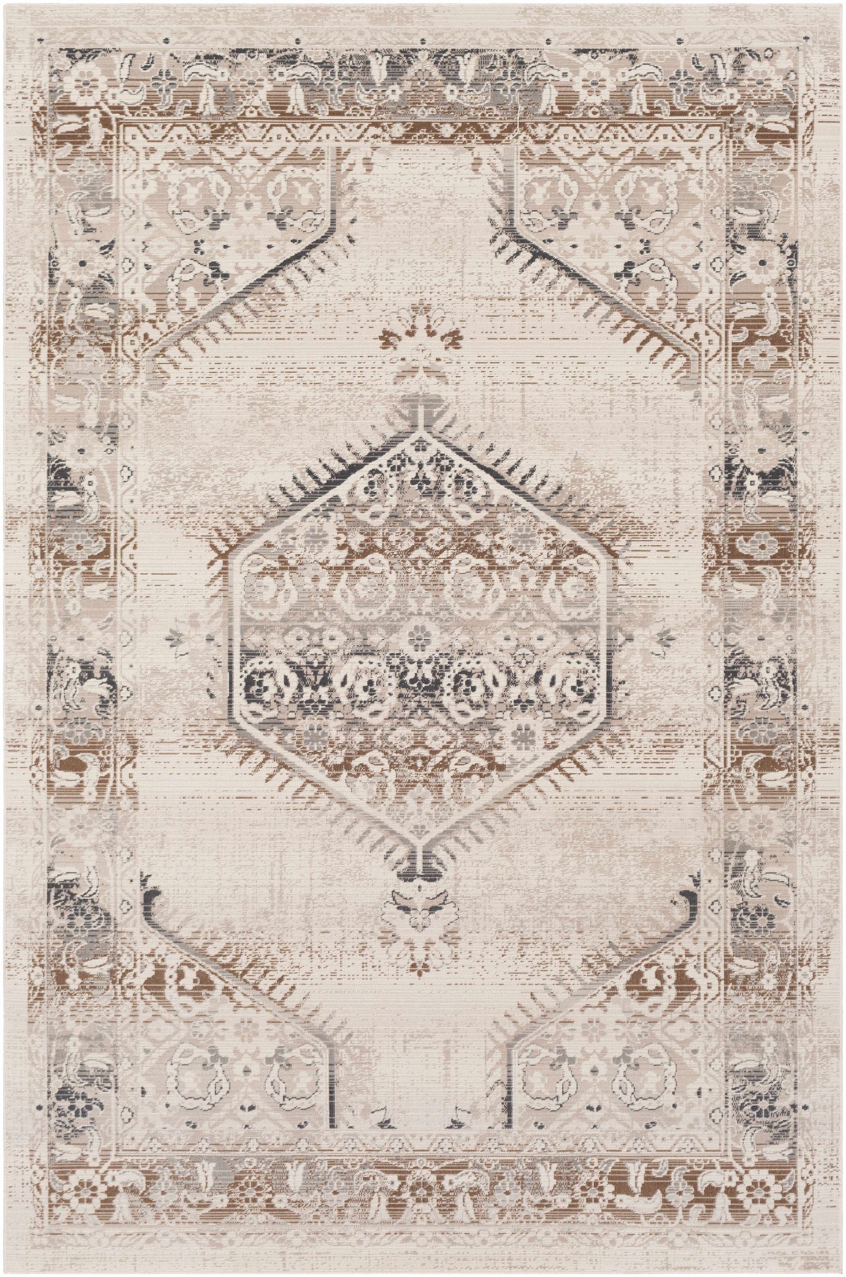 Hainesville White Medallion 10' Runner Rug - Clearance