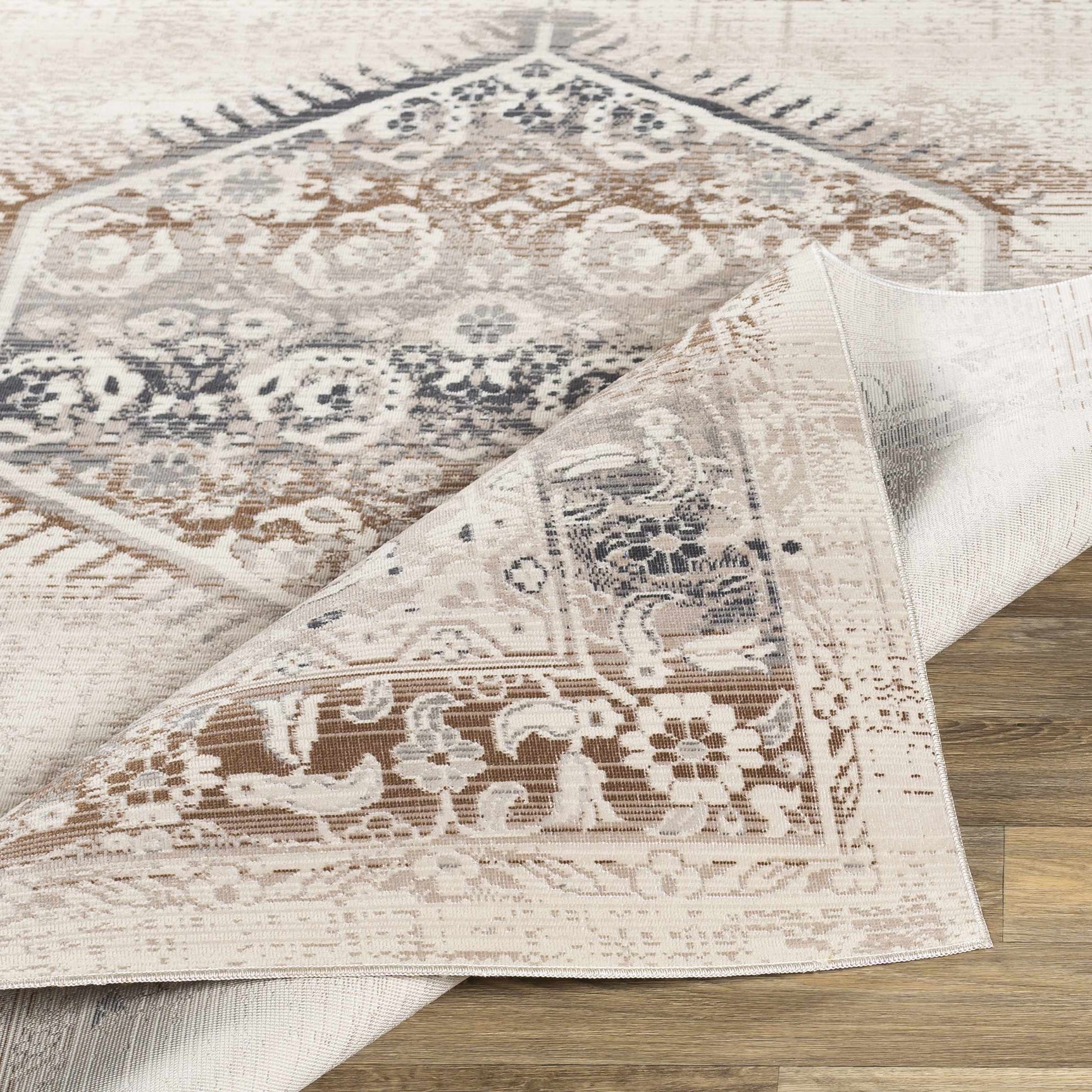 Hainesville White Medallion 10' Runner Rug - Clearance